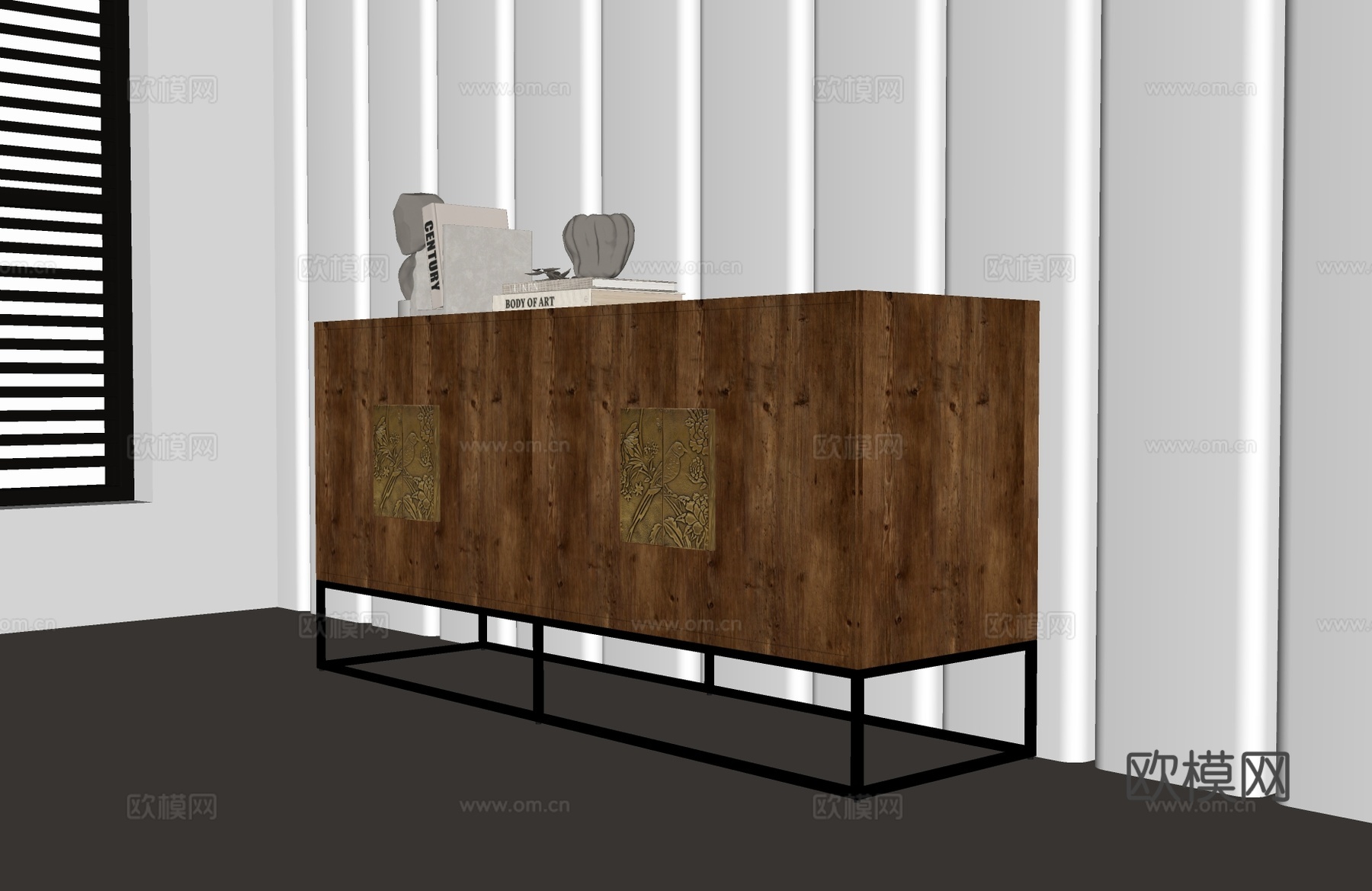 现代中古边柜 现代意式玄关柜 意式装饰柜 意式玄关柜 意式su模型
