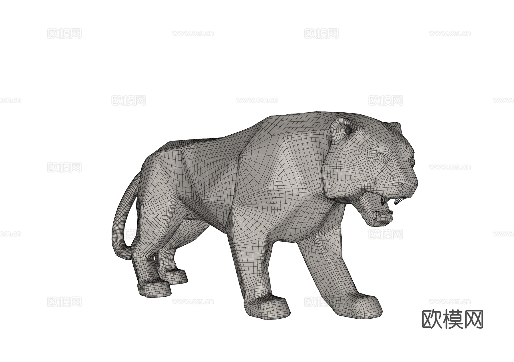 老虎雕塑 景观雕塑 低多边形雕塑 不锈钢雕塑 公园雕塑 景观su模型