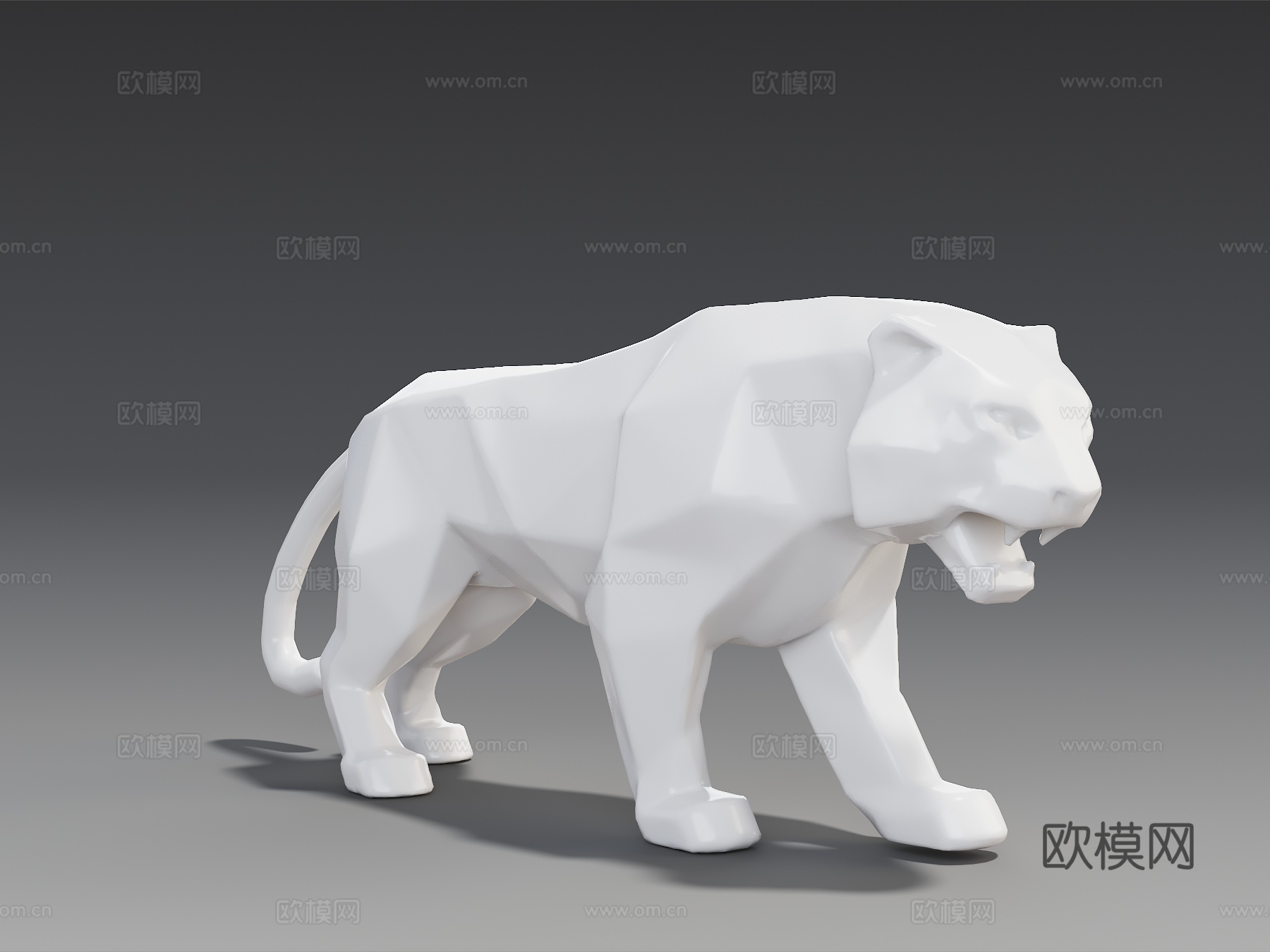 老虎雕塑 景观雕塑 低多边形雕塑 不锈钢雕塑 公园雕塑 景观免费3d模型