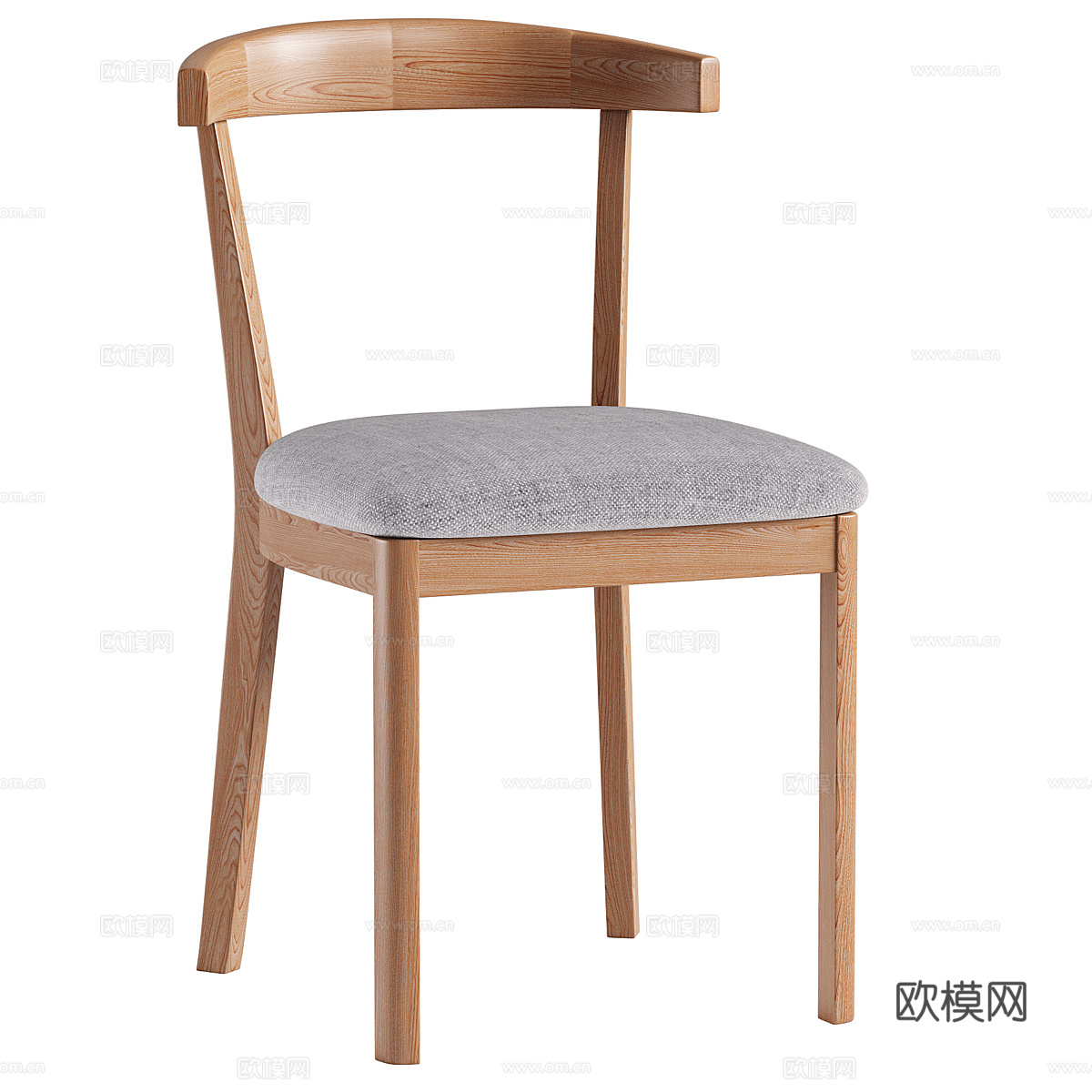 现代北欧 OTTO 木质餐椅3d模型下载（渲染图1）