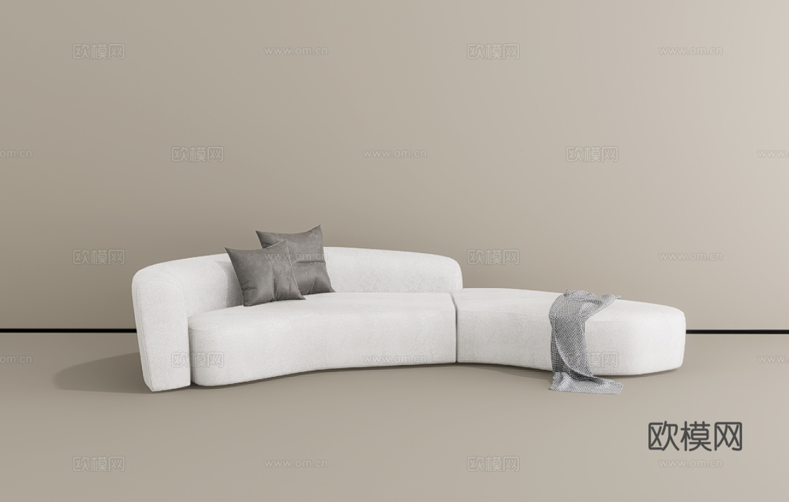 三人沙发su模型