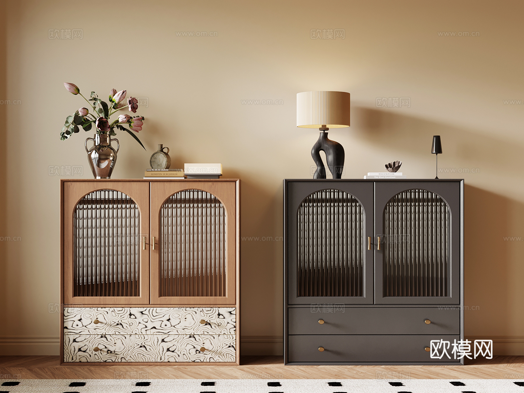 法式中古玄关柜 边柜 斗柜 复古玄关柜su模型