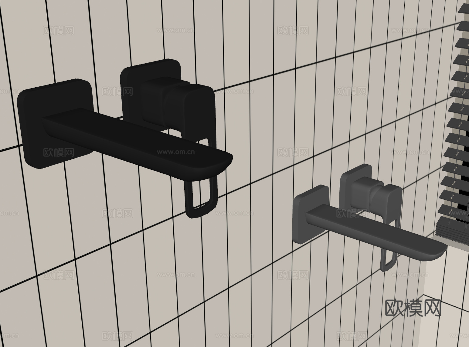 现代水龙头 强排水龙头su模型