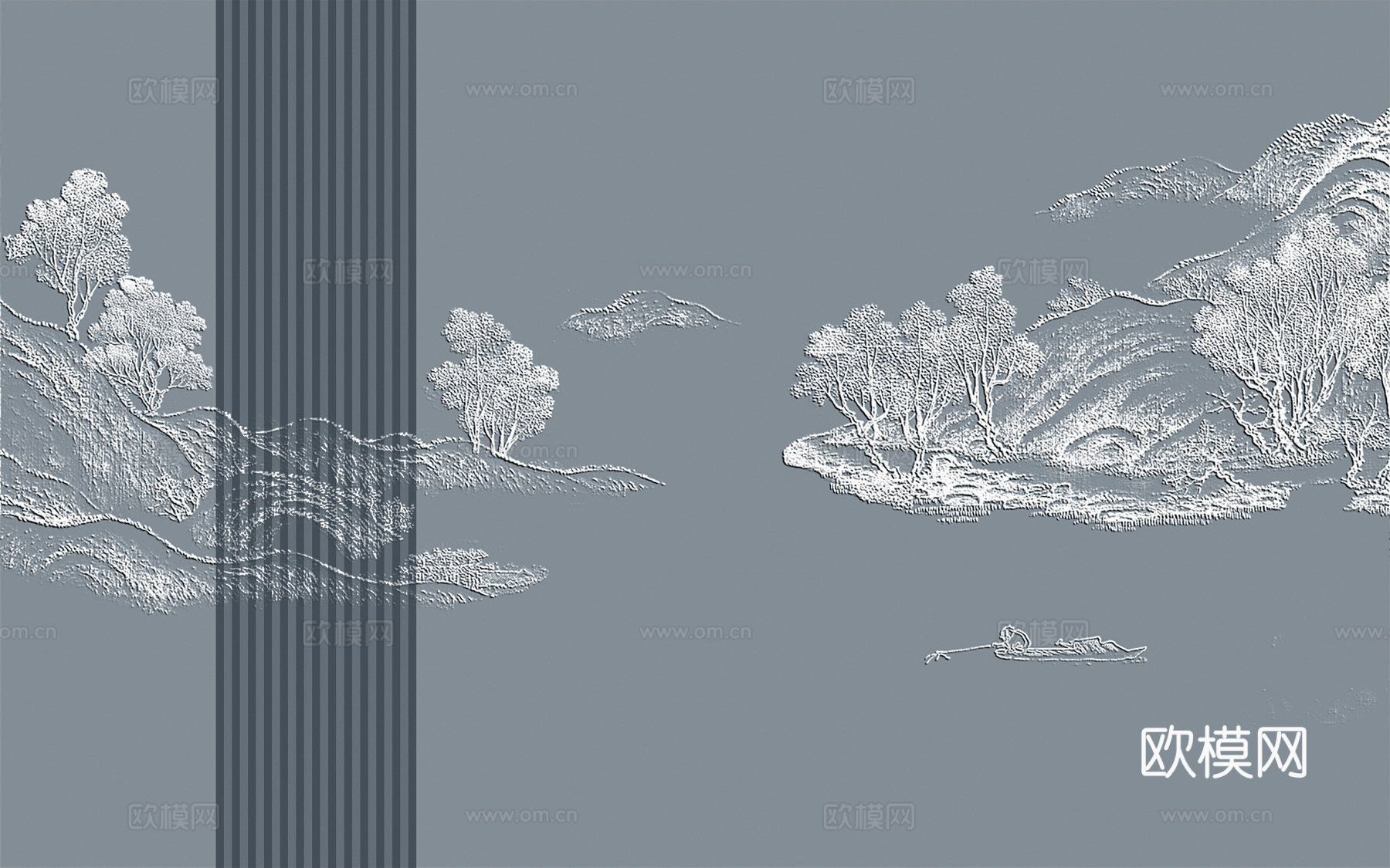 中式新中式山水壁纸壁画