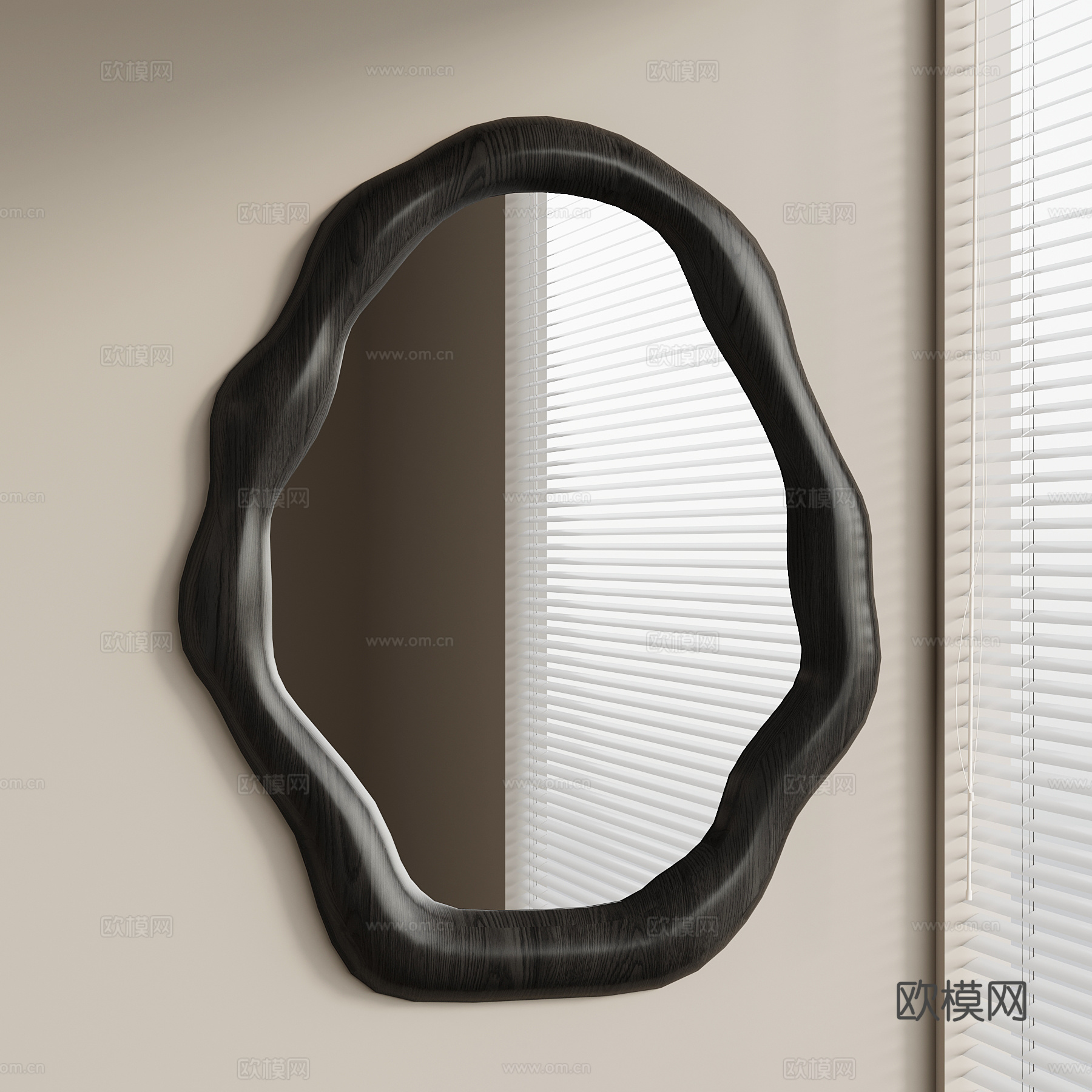 现代意式镜子 异形镜su模型