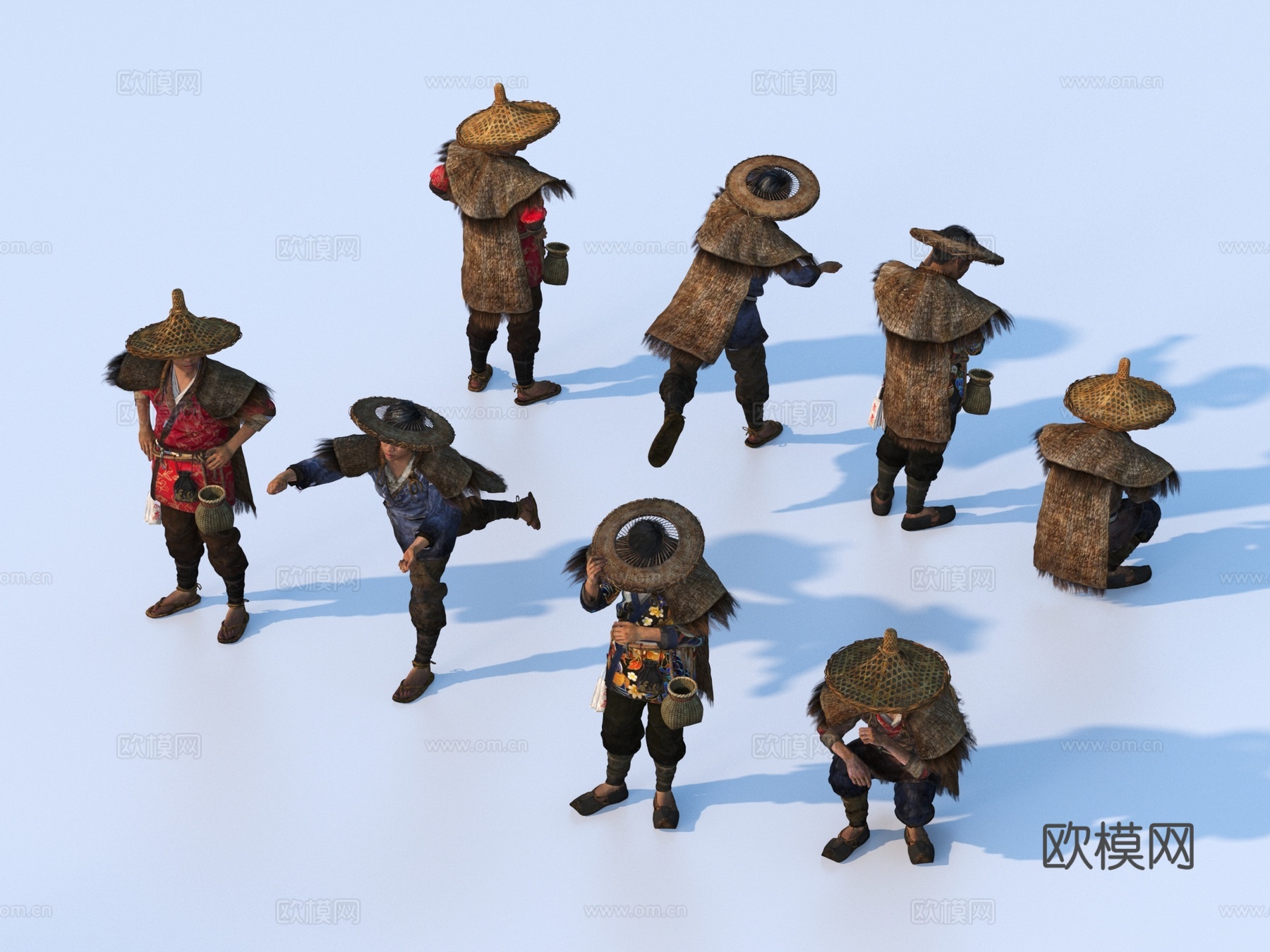 渔民 人物 农民3d模型下载