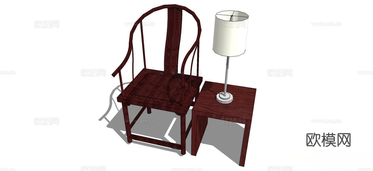 实木桌椅 实木椅子 实木桌子 椅子 桌子 茶几su模型
