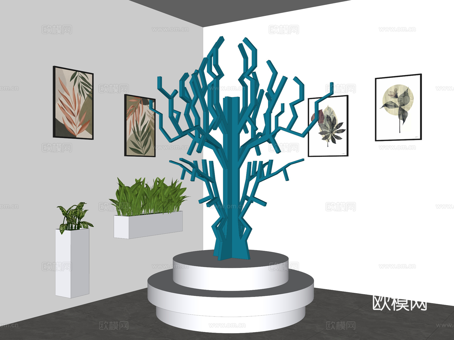 现代商场美陈摆件 现代景观座椅 现代景观艺术装置 商场装饰件su模型