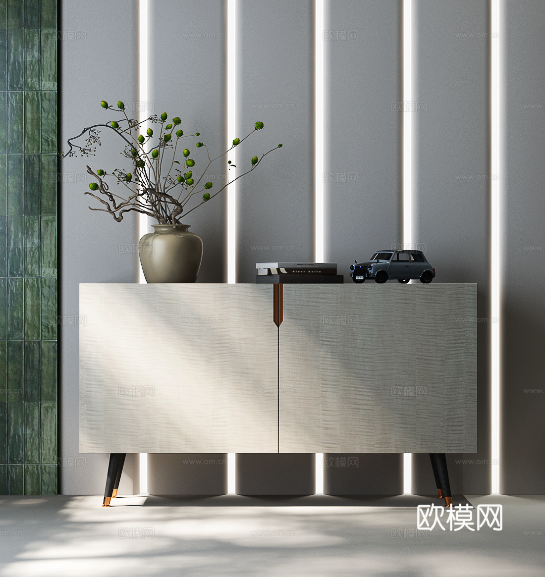 现代意式装饰柜 现代意式端景台 现代意式边柜 现代意式玄关柜su模型