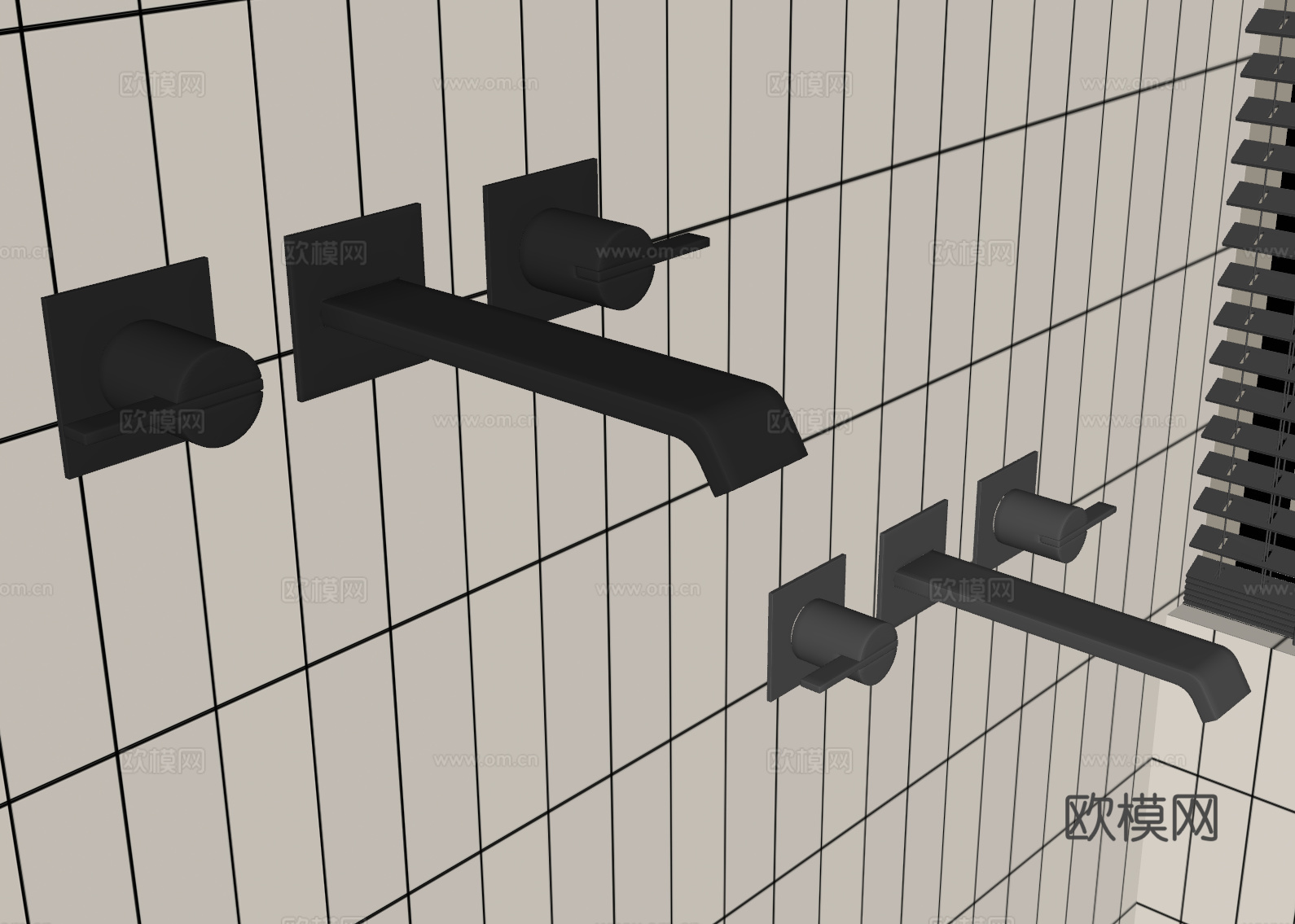 现代水龙头 强排水龙头su模型