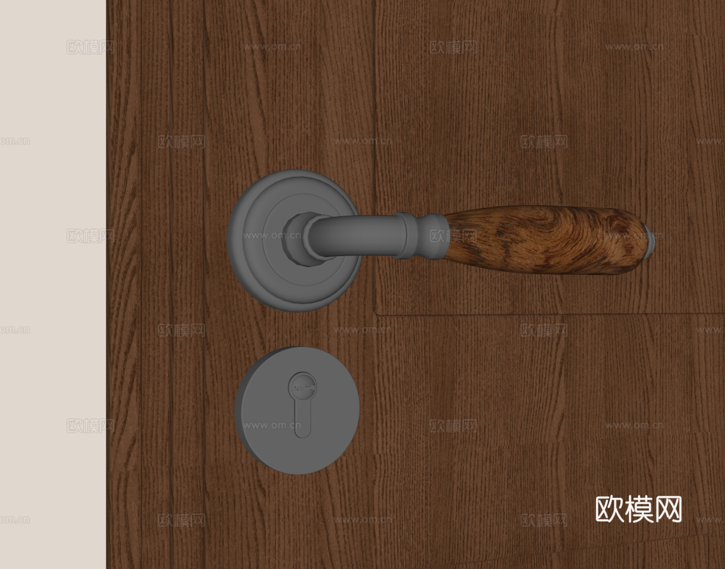 现代门锁 拉手 门把手 室内门锁su模型