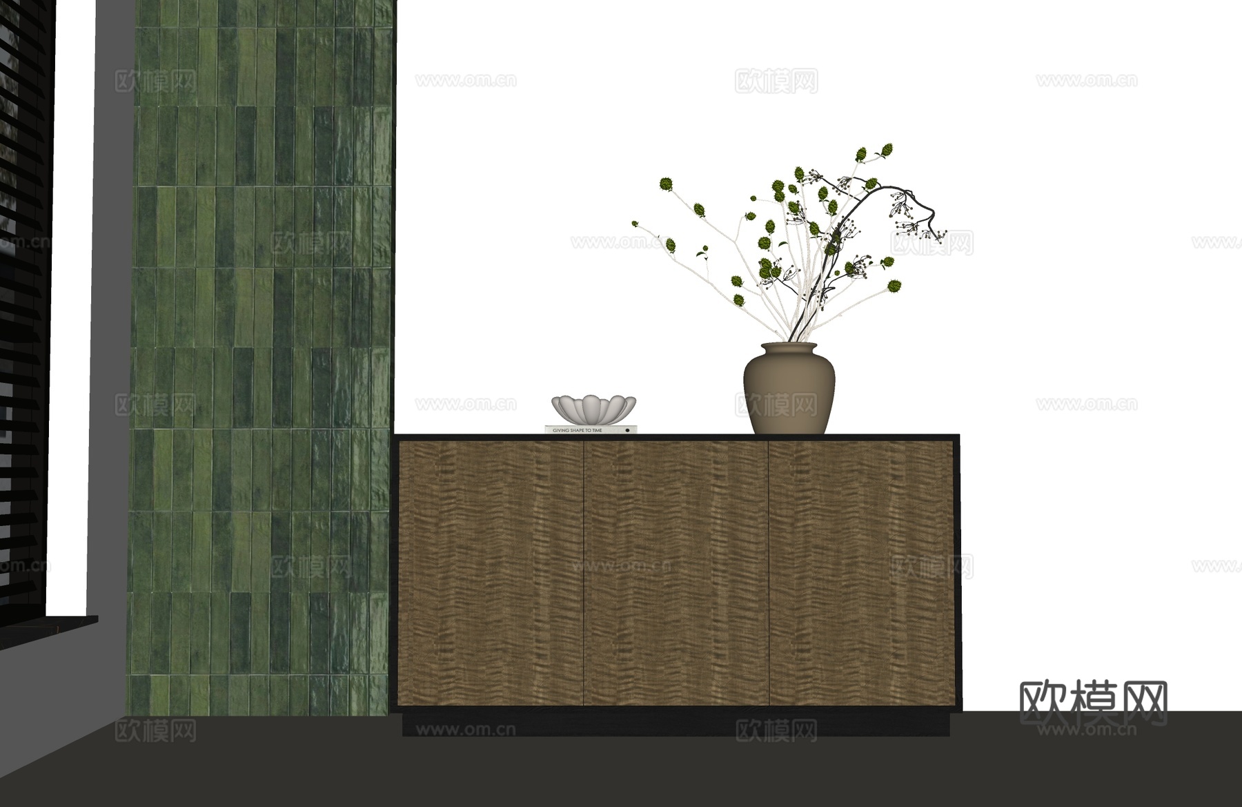 现代玄关柜 意式玄关柜 现代边柜 意式边柜 现代意式装饰柜su模型