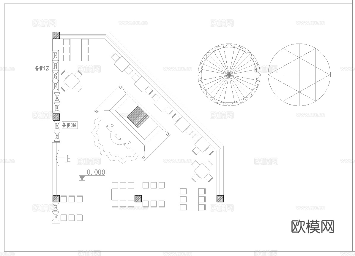 最新5套 海鲜火锅店 饭店 中餐厅 施工图合集cad施工图