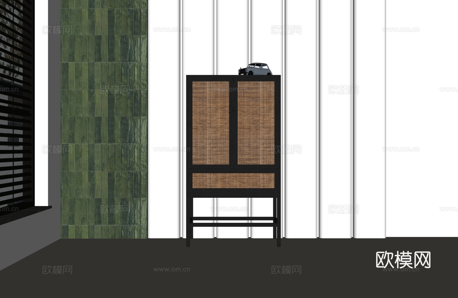 现代中古边柜 现代中古玄关柜 现代中古衣柜 现代中古装饰柜su模型