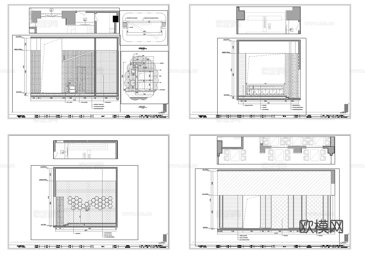 最新8套  音乐餐厅 中餐厅 施工图合集cad施工图