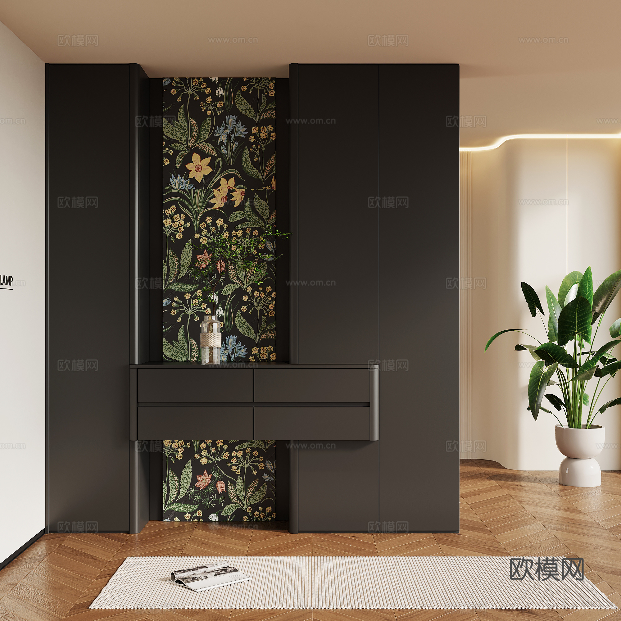 法式复古玄关鞋柜su模型