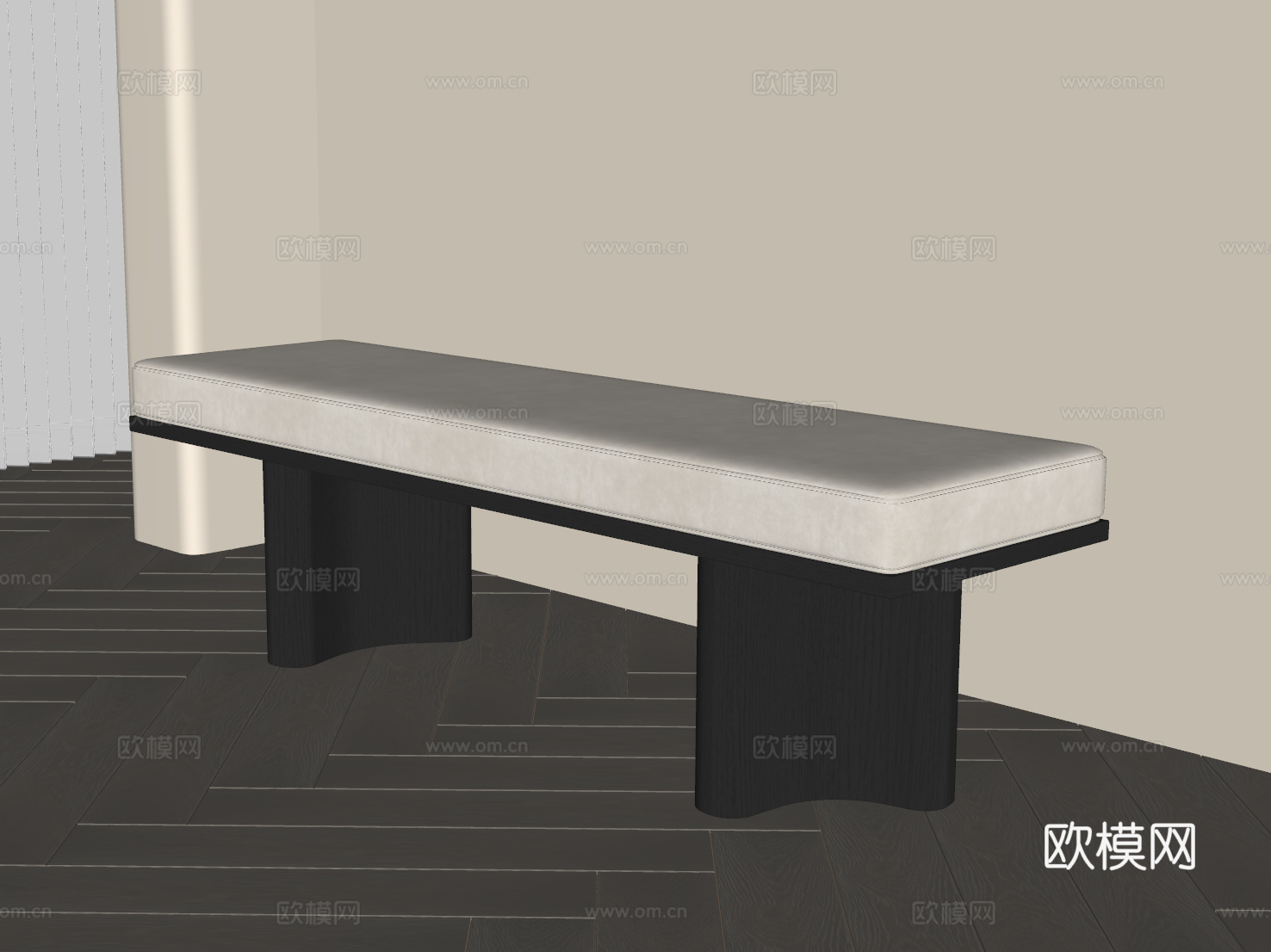 现代意式换鞋凳 床尾凳su模型