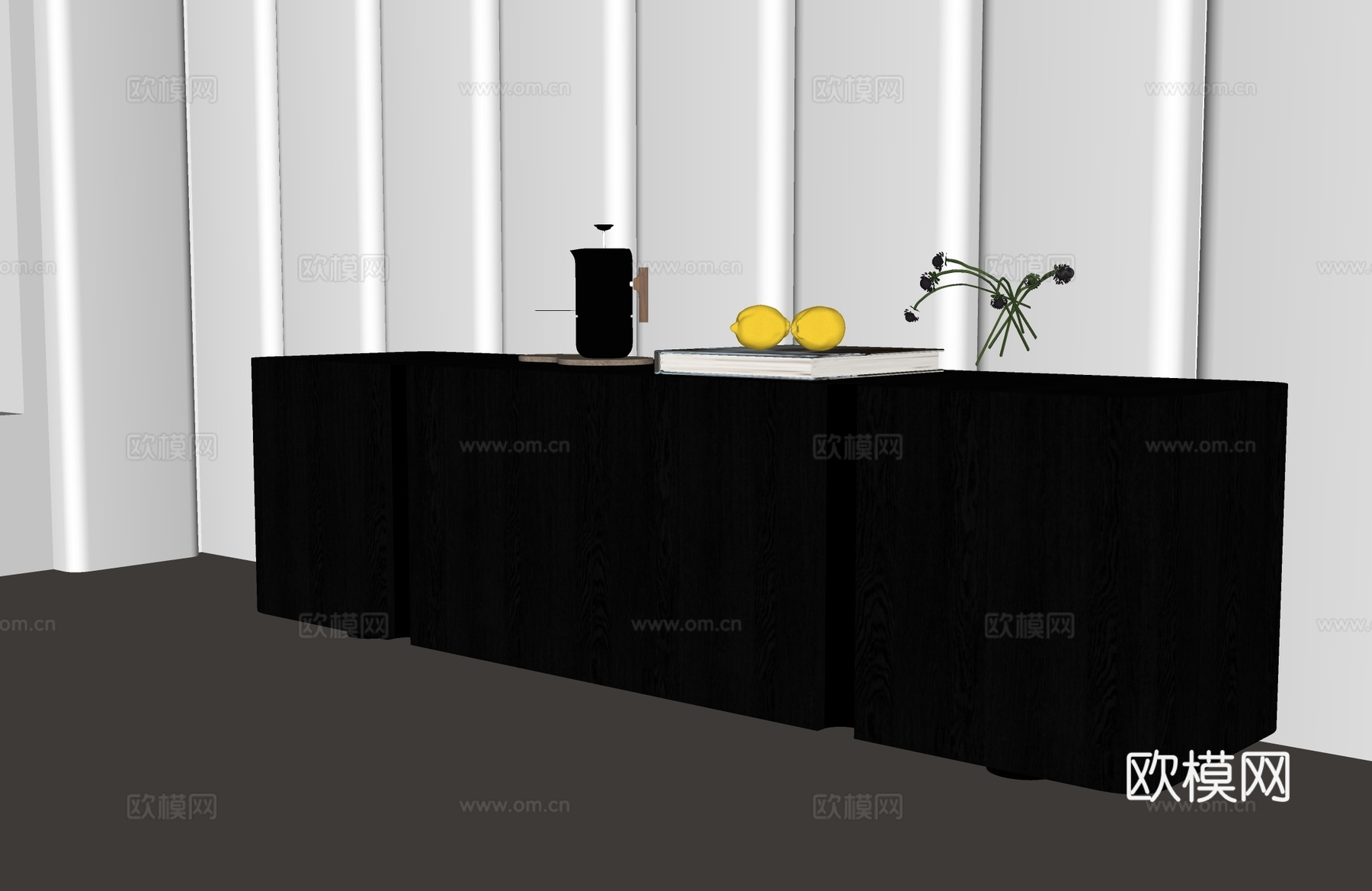 现代边柜 现代电视柜 意式边柜 意式斗柜 意式 意式电视柜su模型