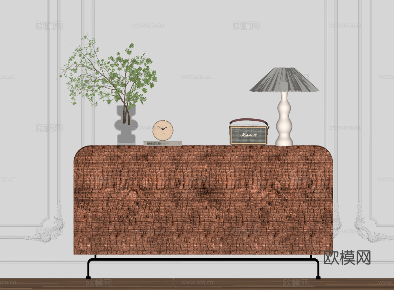 法式餐边柜 端景柜 边柜 装饰柜su模型