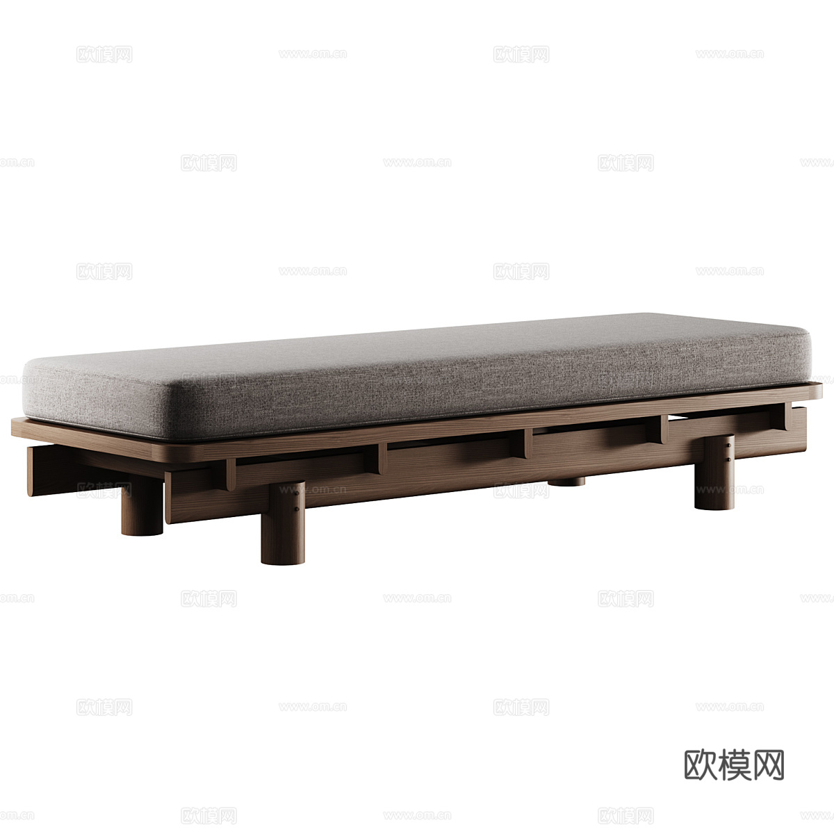 新中式中古风 Yume 家具沙发床3d模型下载（渲染图2）