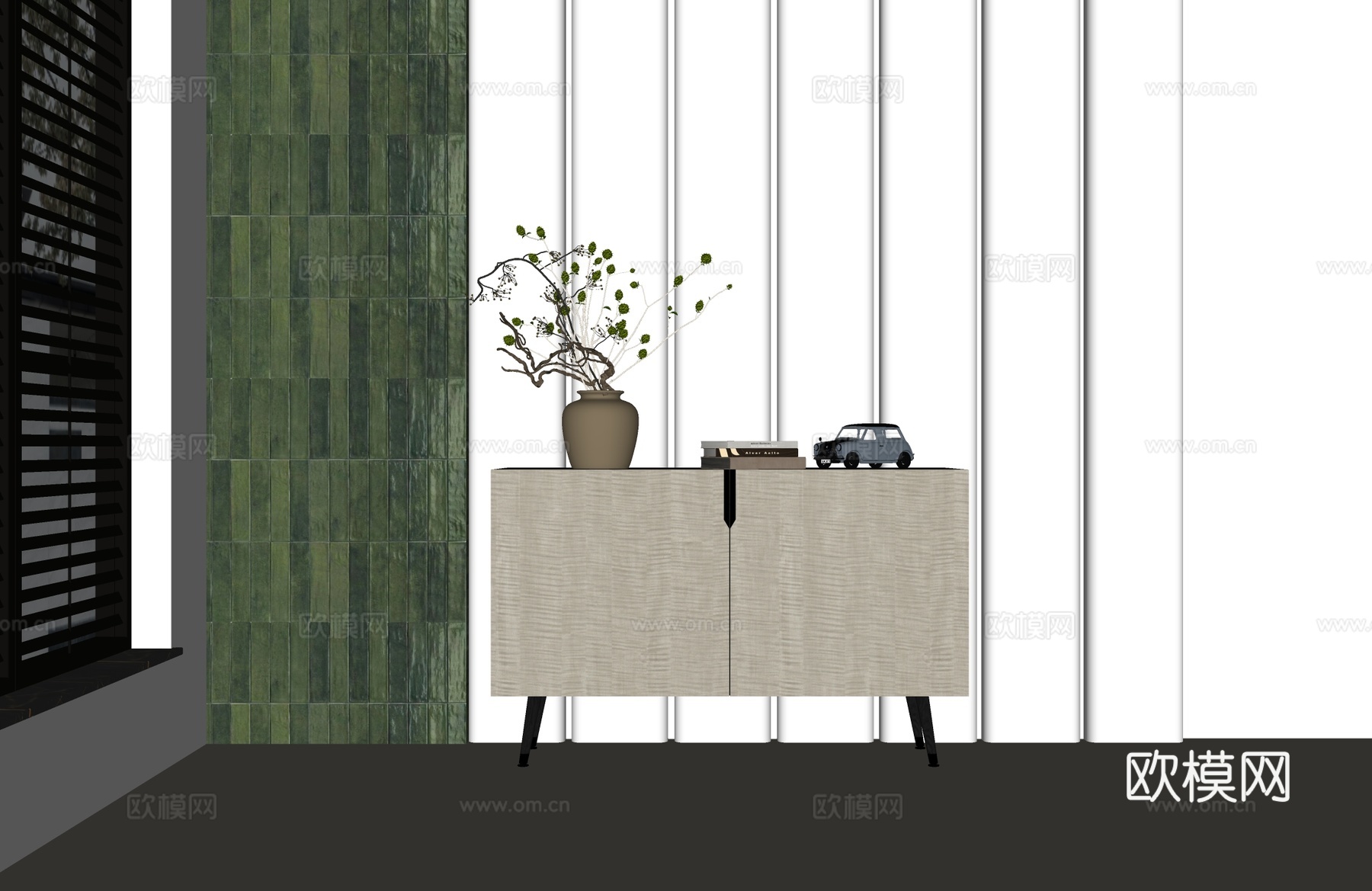 现代意式装饰柜 现代意式端景台 现代意式边柜 现代意式玄关柜su模型
