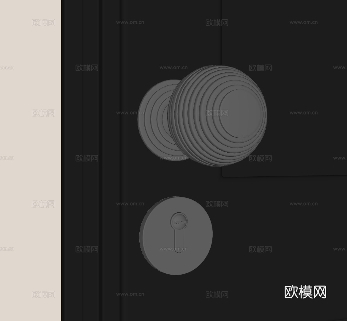 现代门锁 拉手 门把手 室内门锁su模型