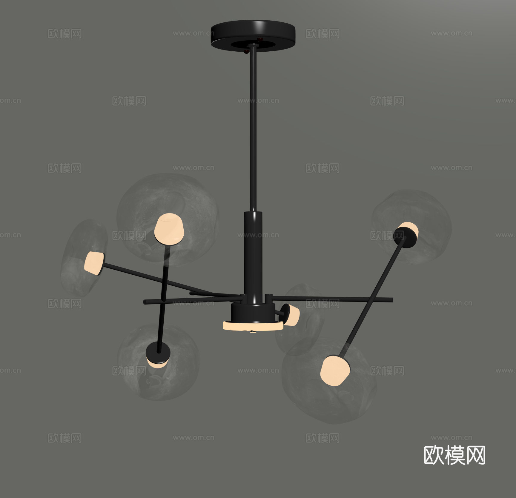 现代轻奢吊灯 餐厅吊灯su模型