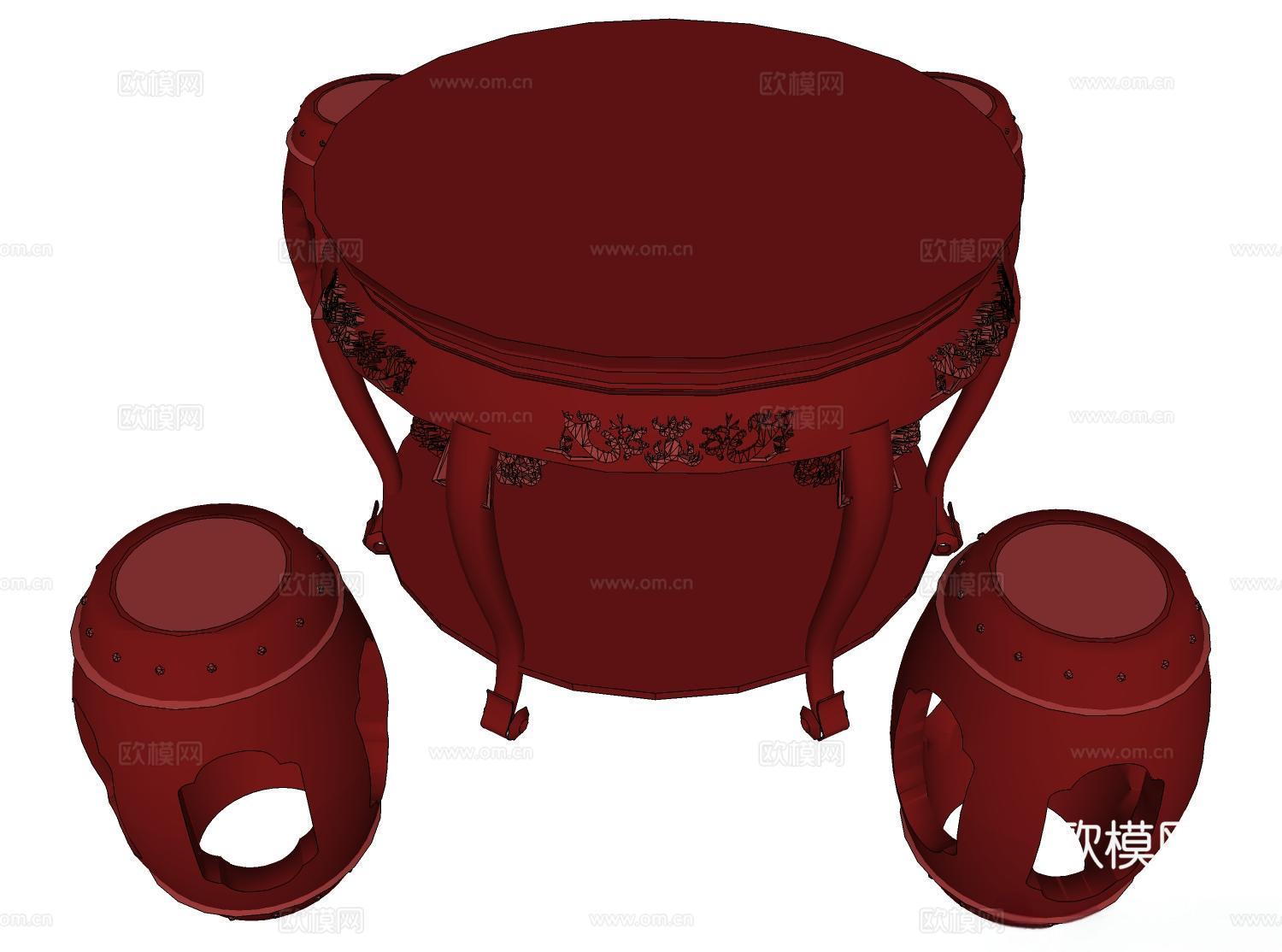 实木桌椅 实木椅子 实木桌子 椅子 桌子 餐桌椅su模型