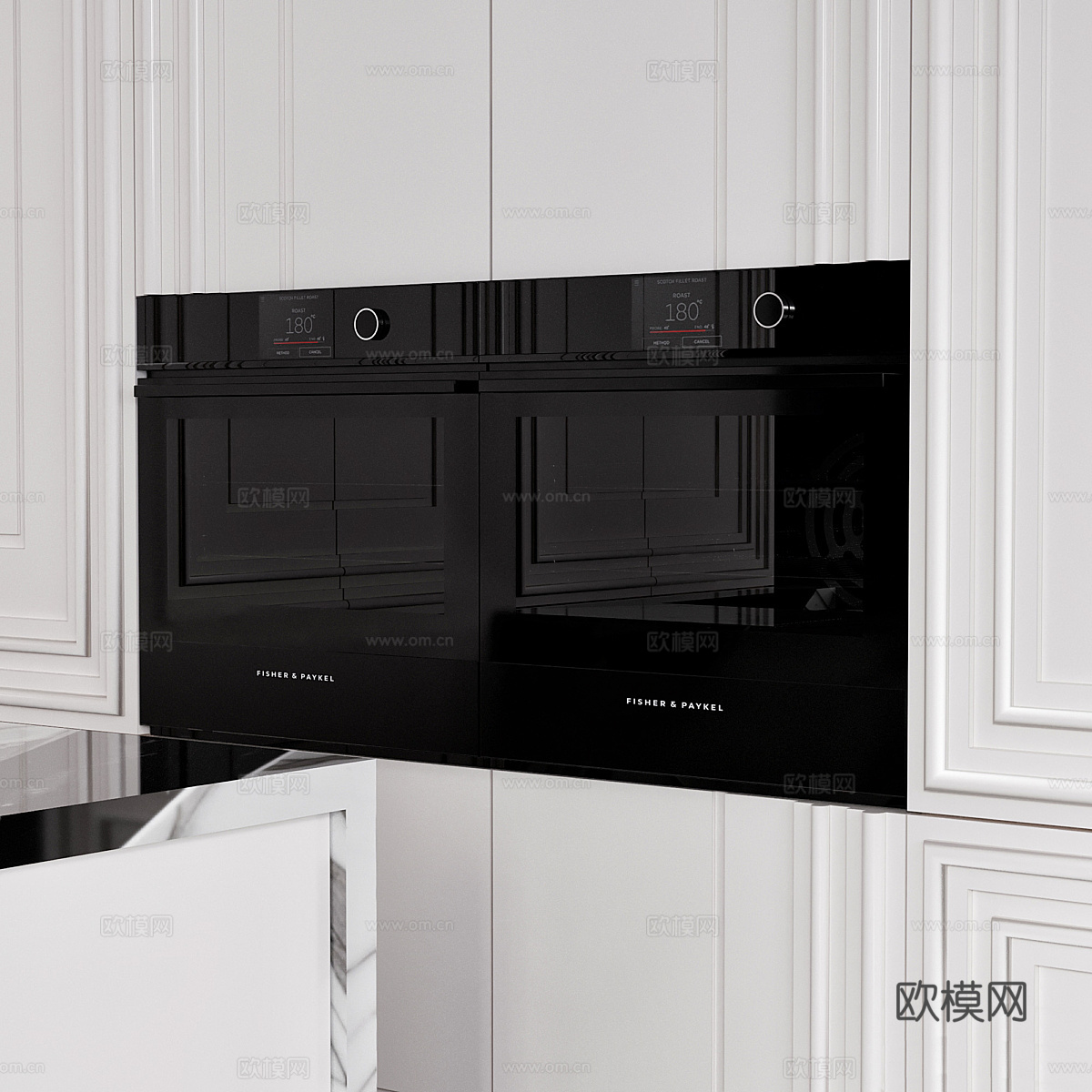 现代意式轻奢橱柜 岛台3d模型下载（渲染图4）