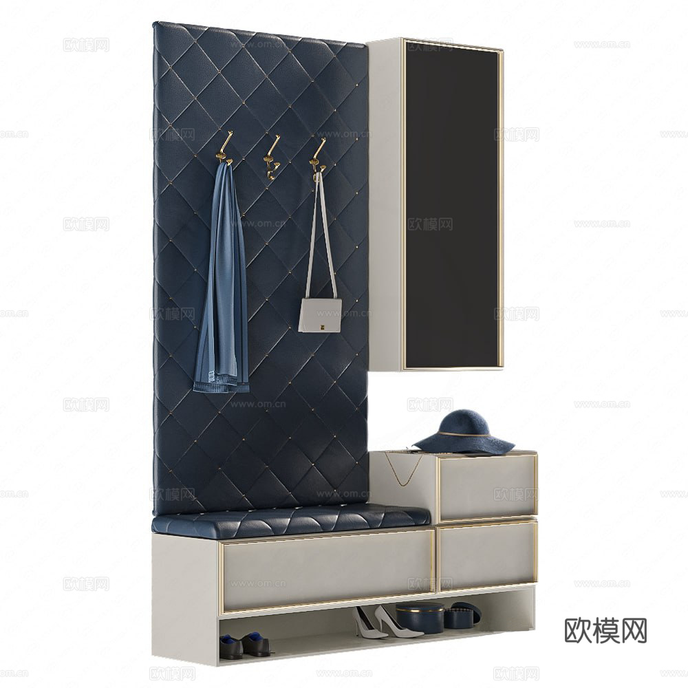玄关组合柜墙3d模型