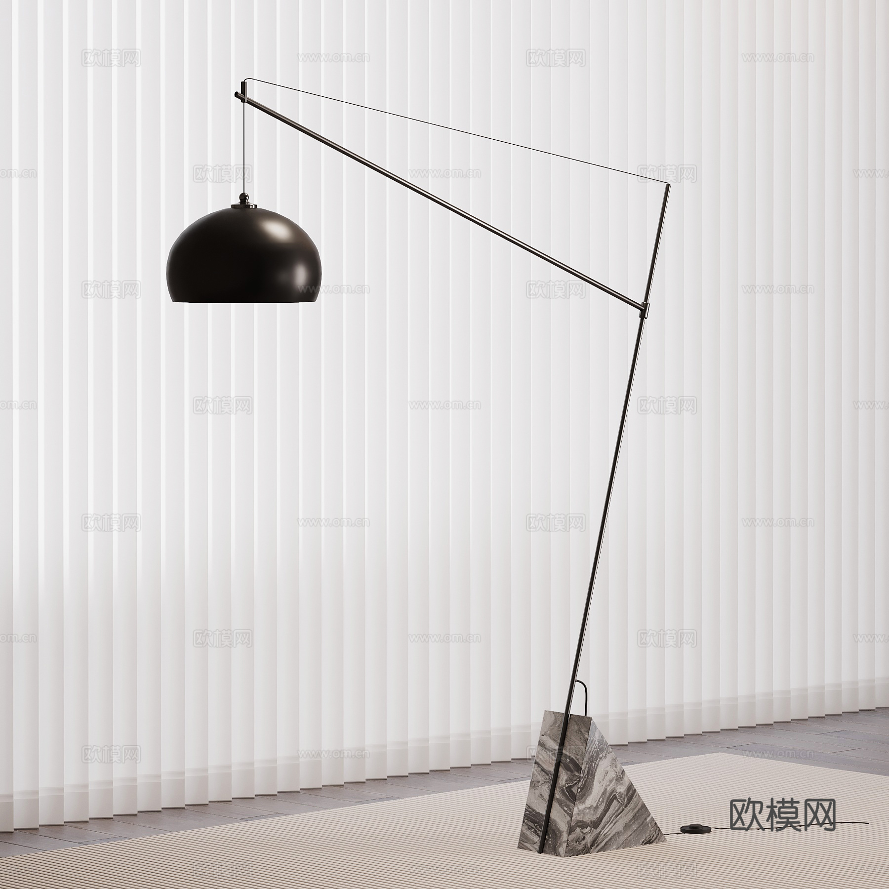 现代意式鱼线灯 落地灯su模型