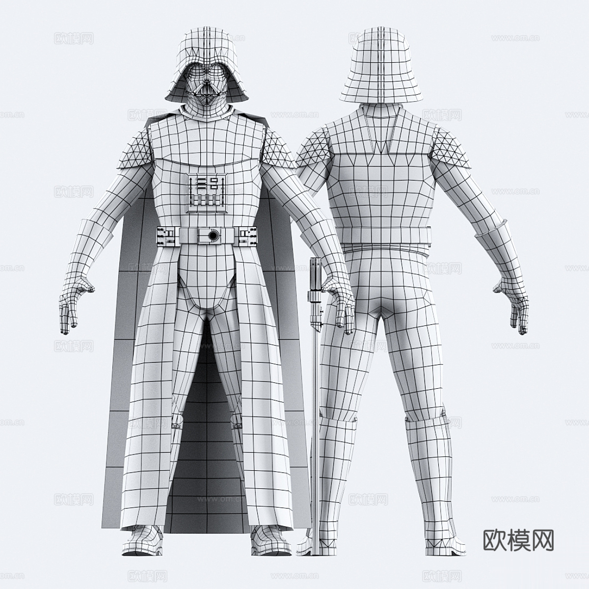 达斯·维达雕塑 模特人物3d模型下载（渲染图2）