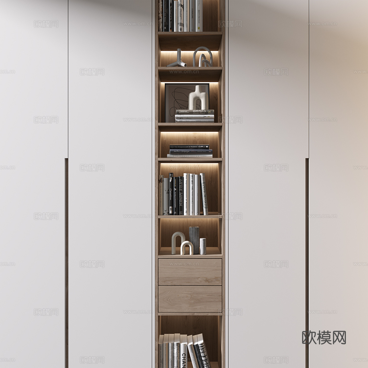 现代极简衣柜3d模型下载（渲染图2）