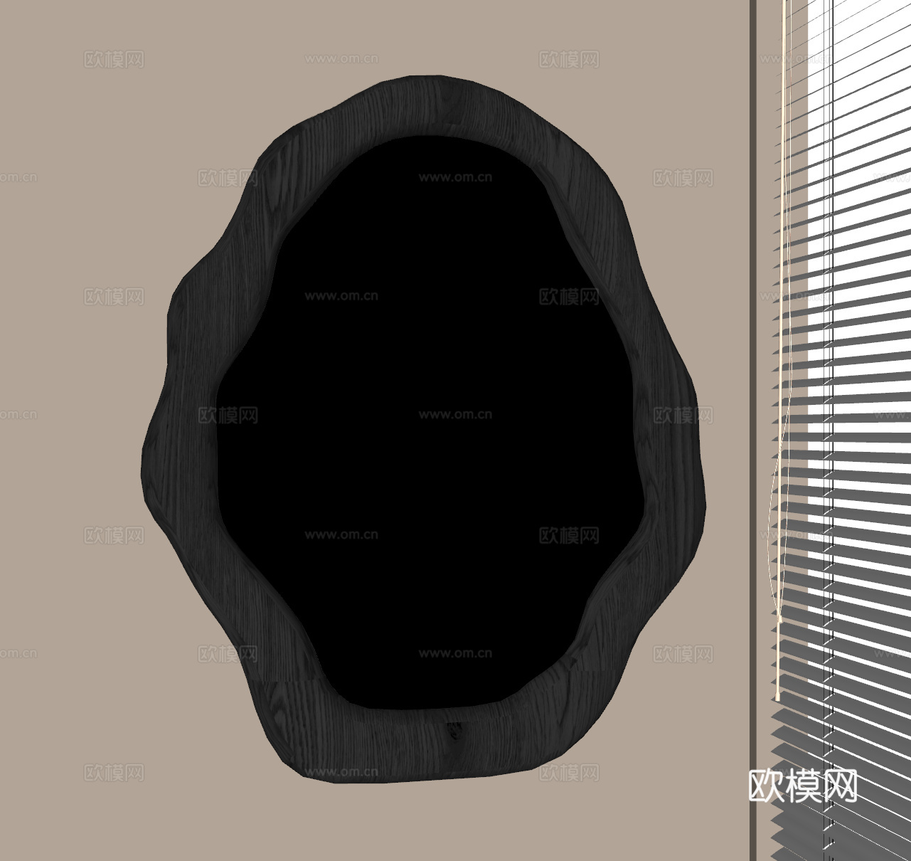 现代意式镜子 异形镜su模型