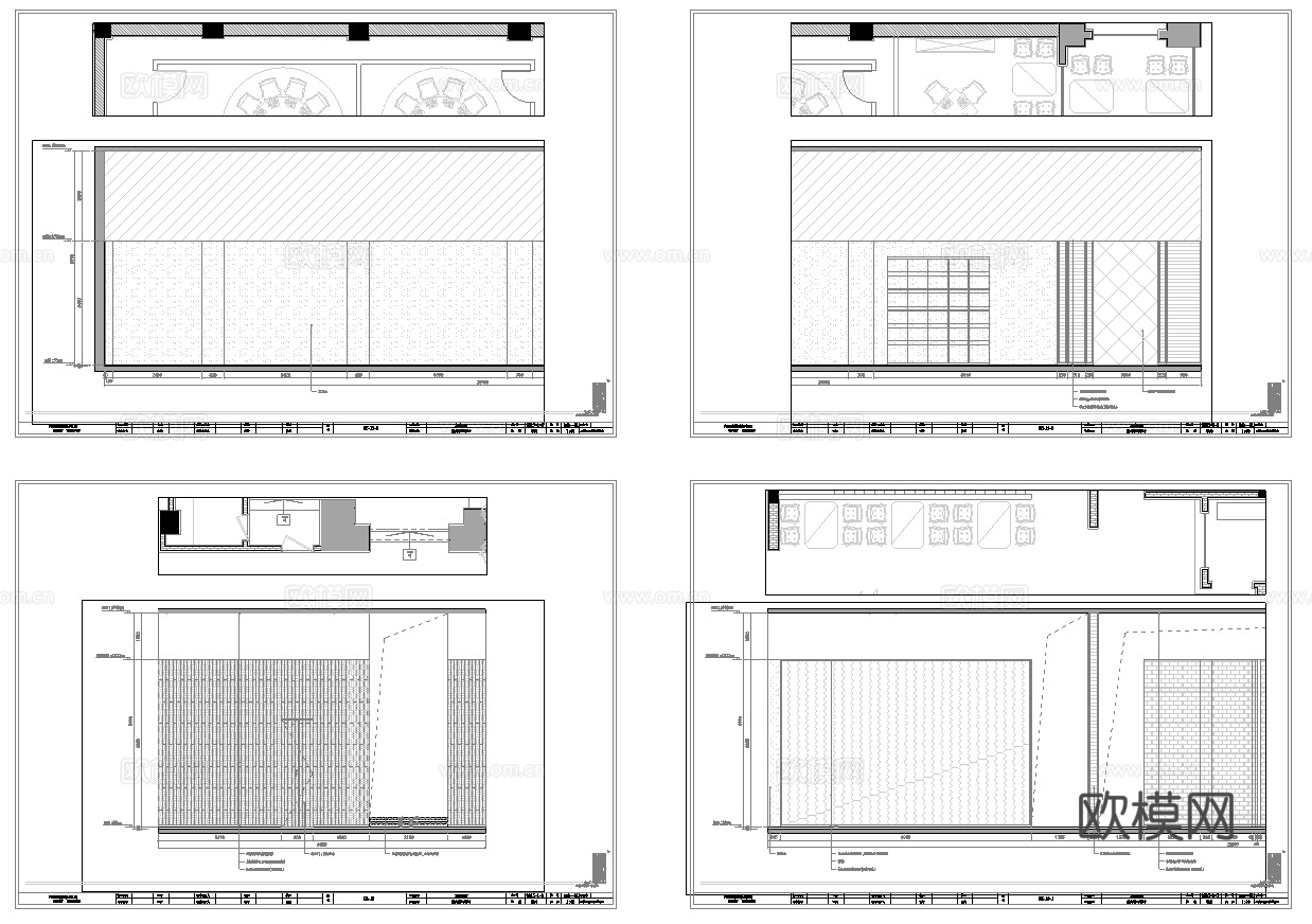 最新8套  音乐餐厅 中餐厅 施工图合集cad施工图