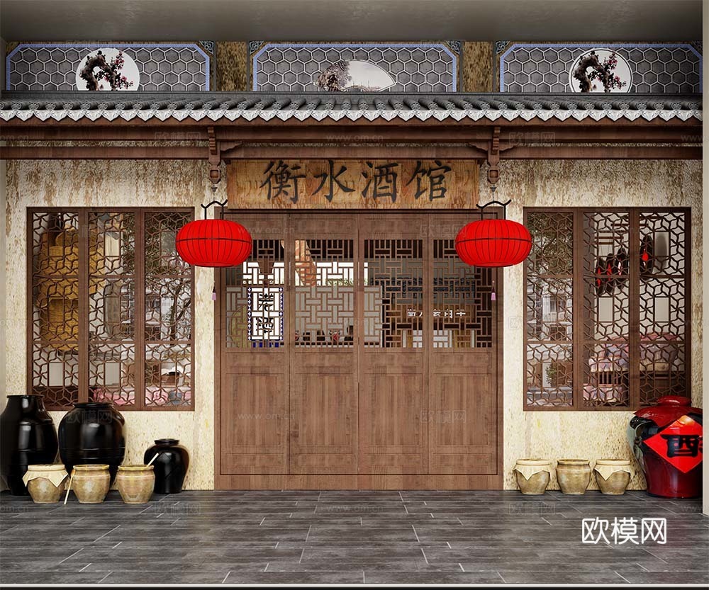 中式老酒馆3d模型下载（渲染图4）