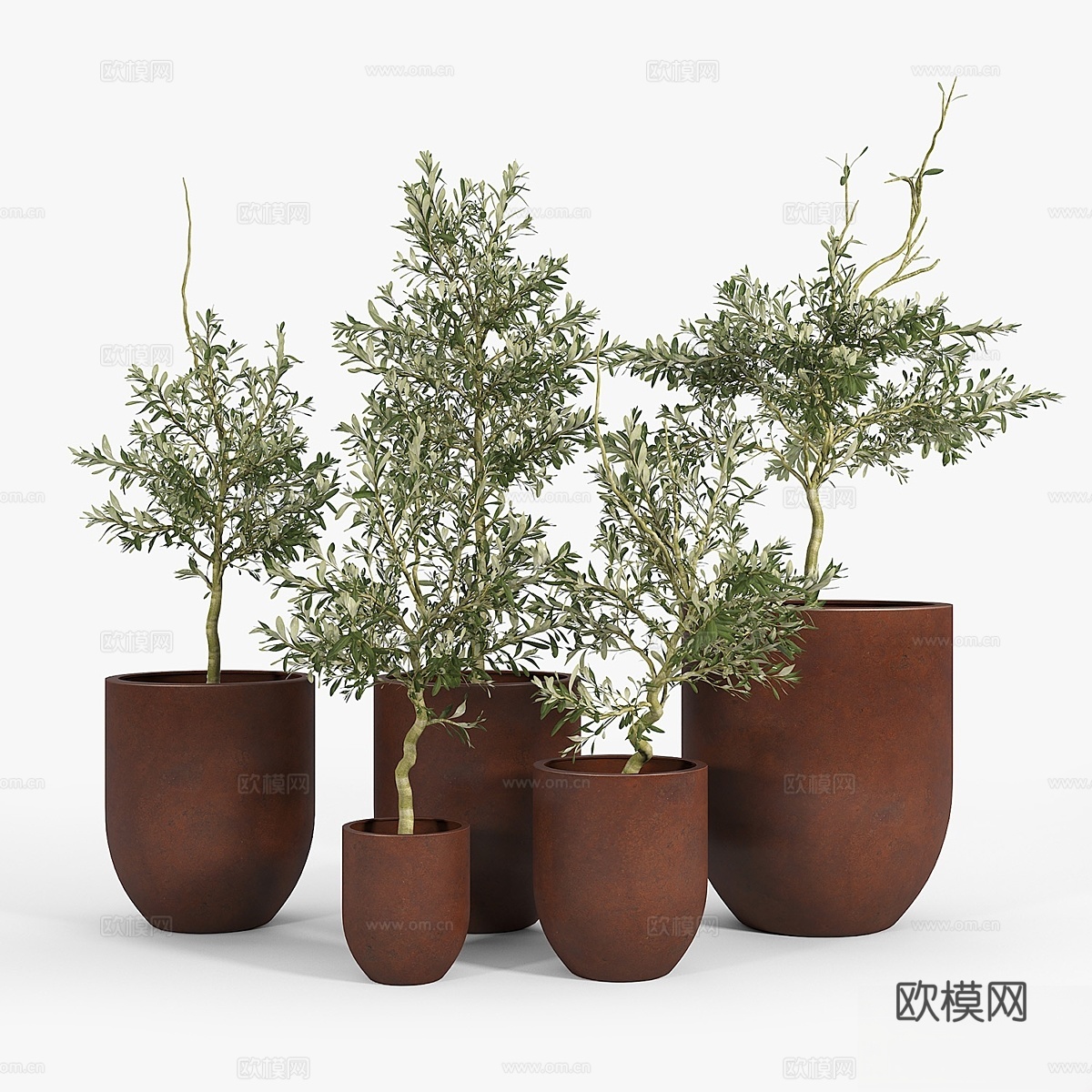 新式锈色花盆3d模型下载