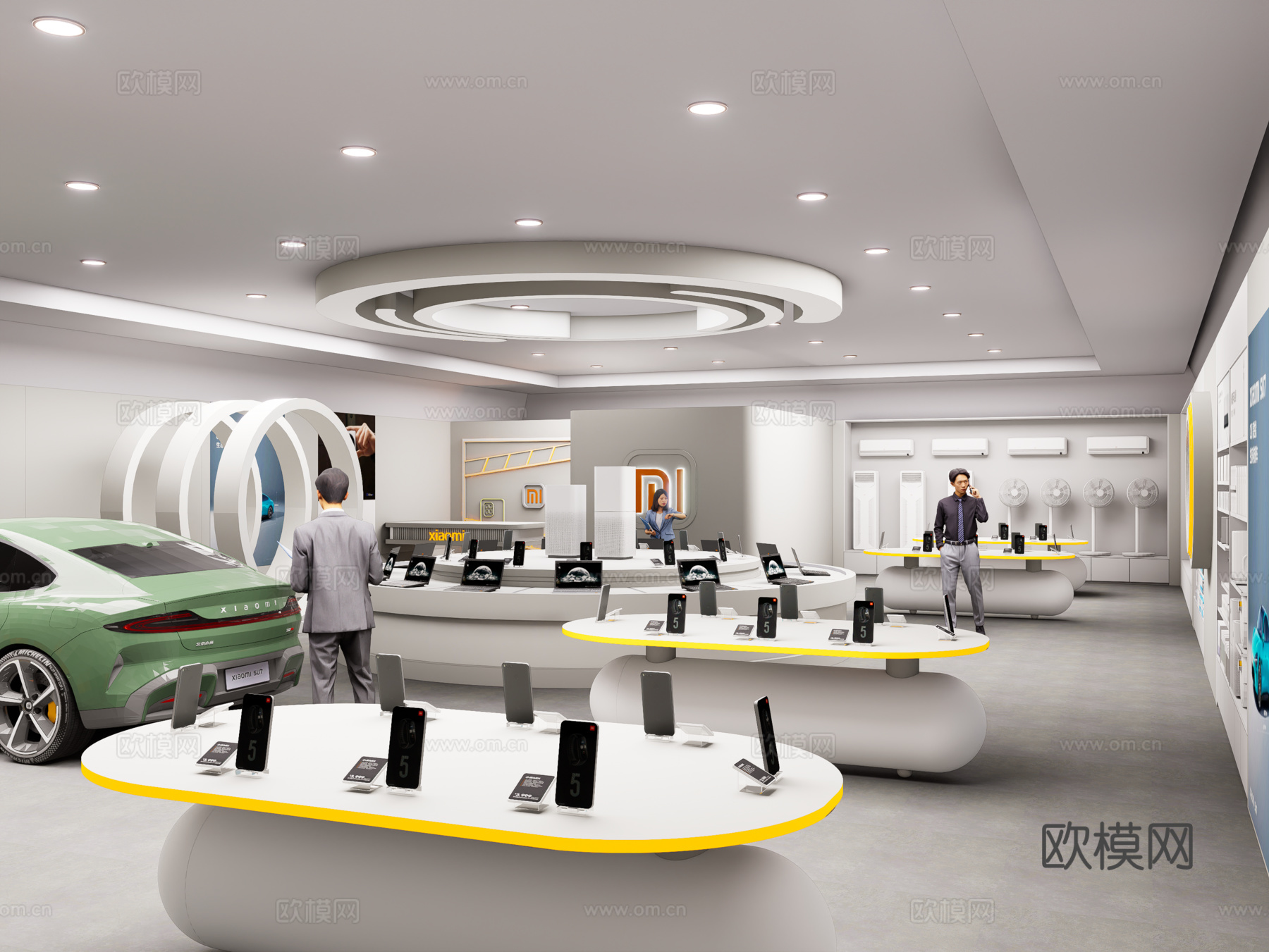 现代手机体验店 小米手机体验店 手机配件店 小米之家电器su模型