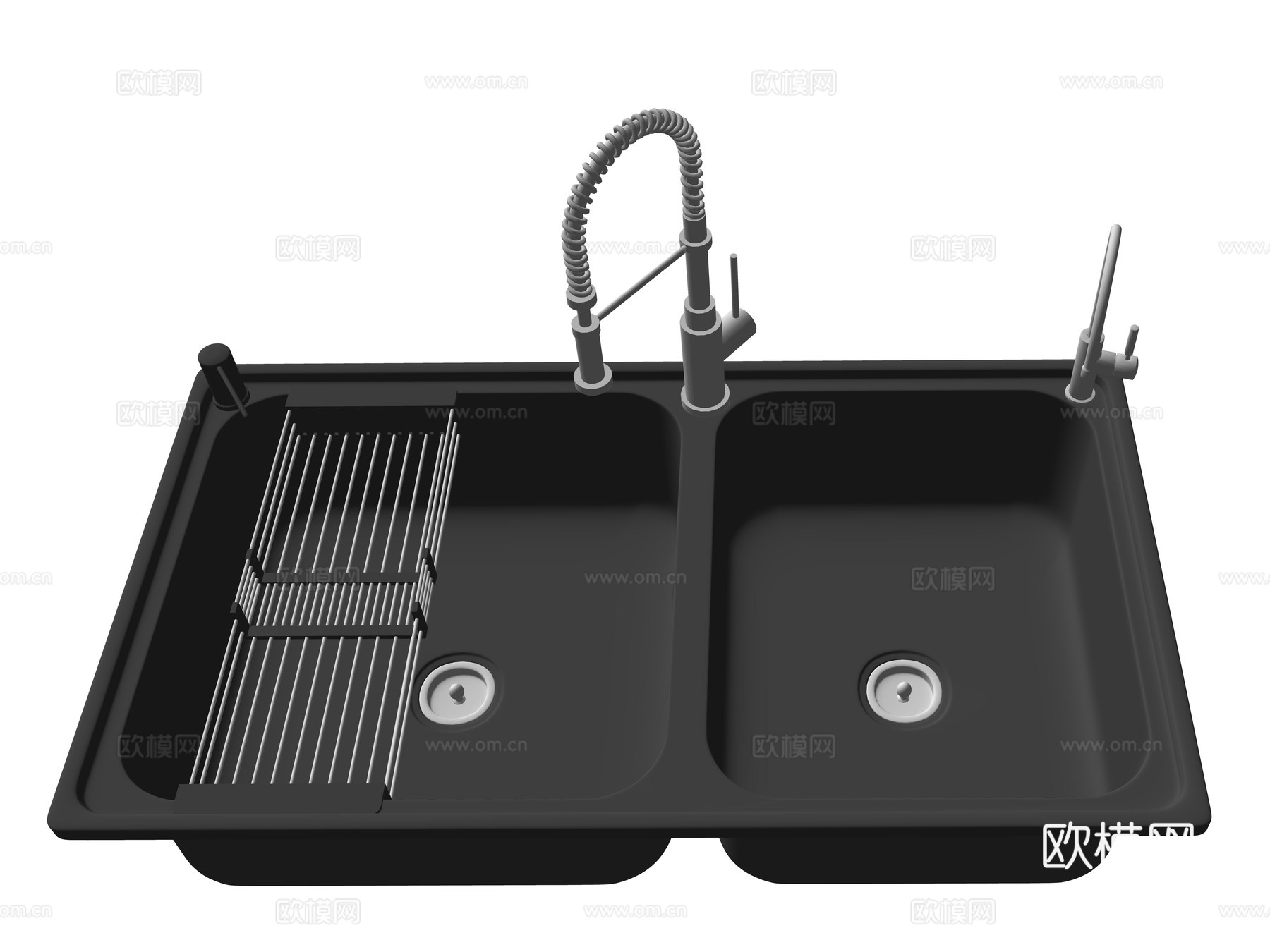 现代厨房水槽su模型
