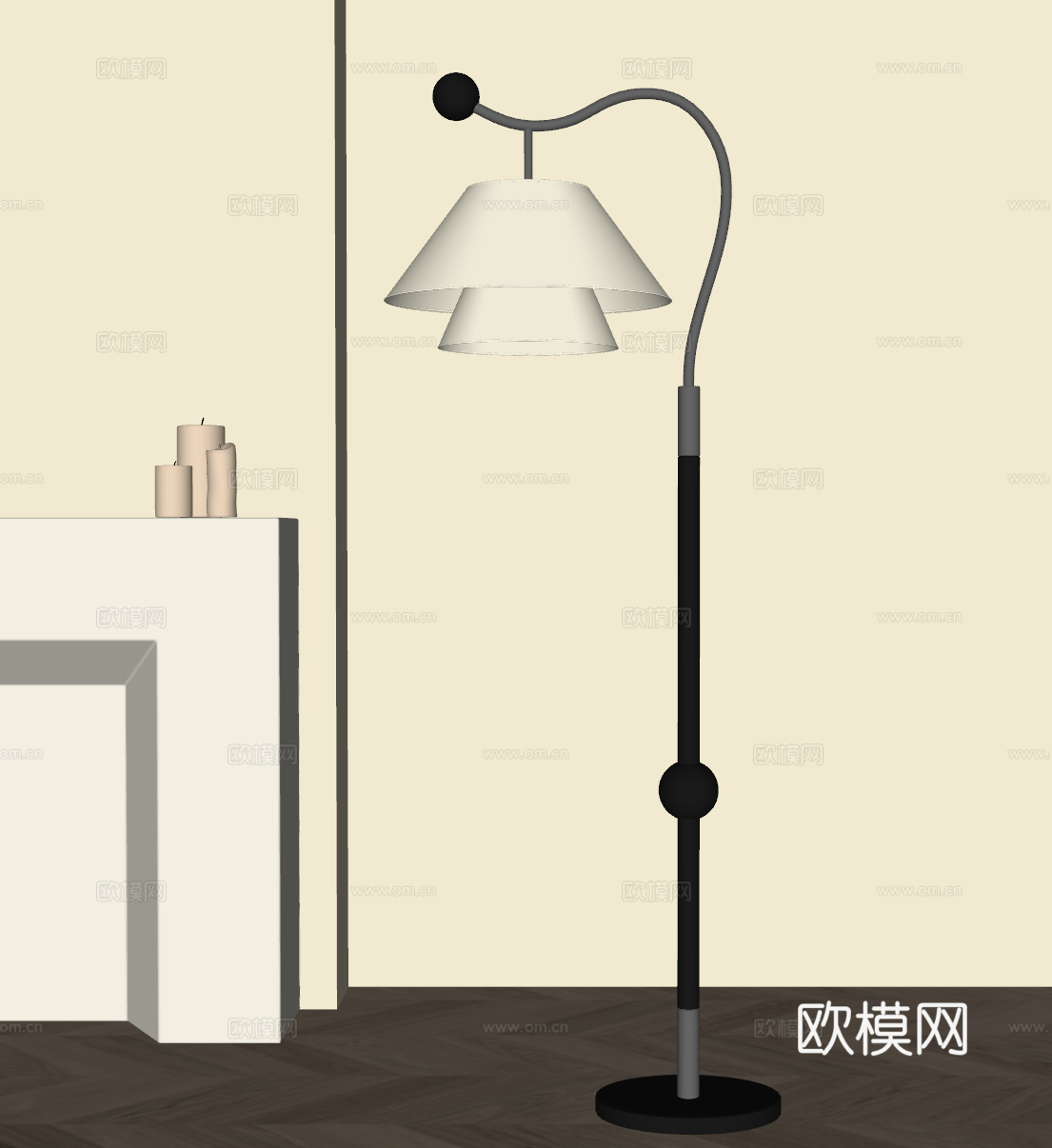 现代落地灯 包豪斯落地灯 法式复古落地灯su模型