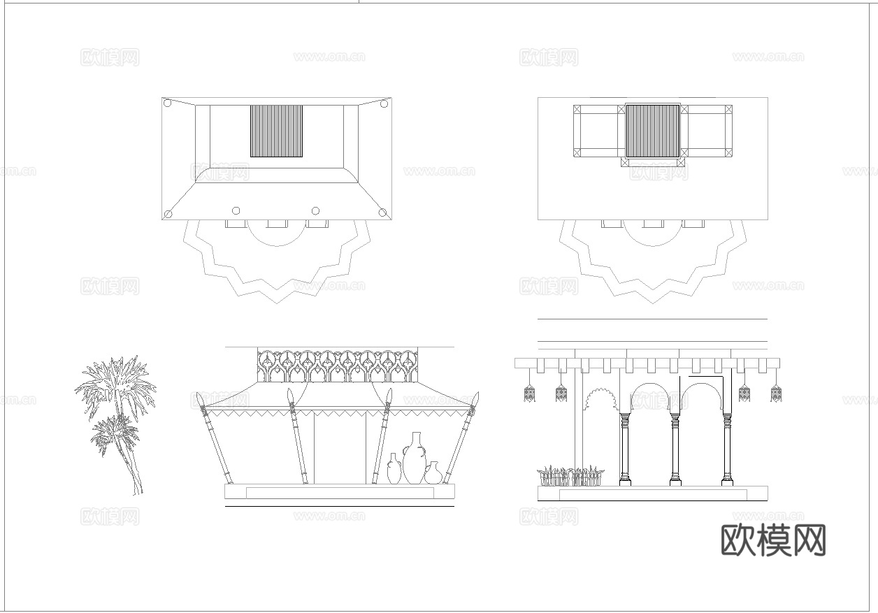 最新5套 海鲜火锅店 饭店 中餐厅 施工图合集cad施工图