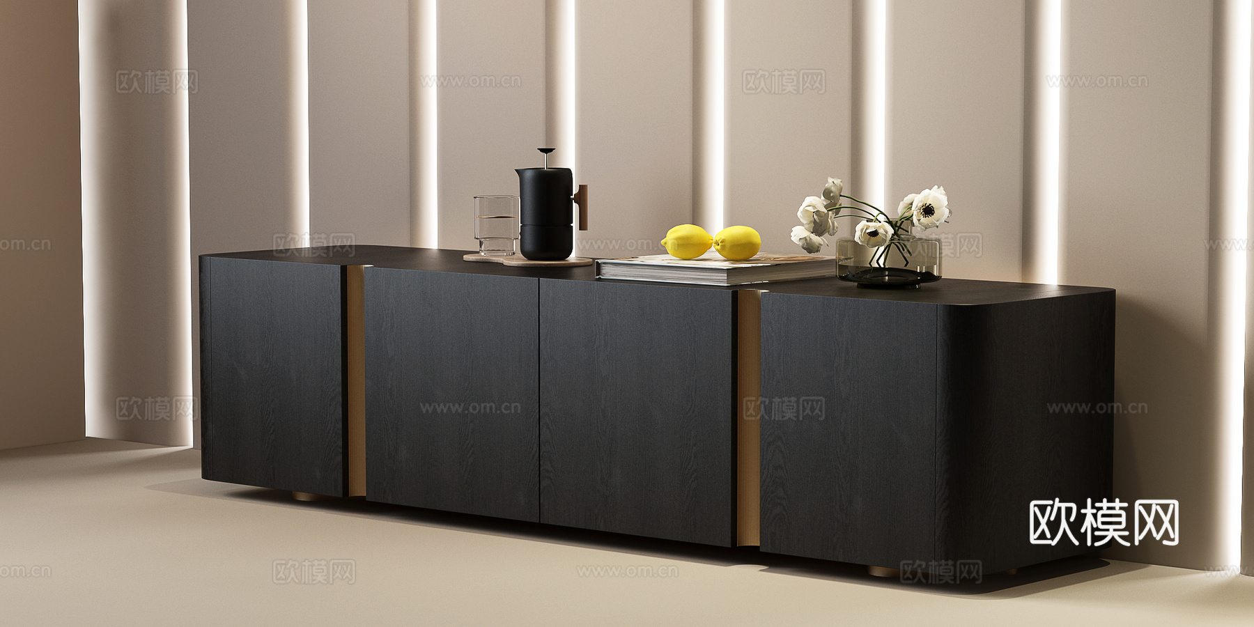 现代边柜 现代电视柜 意式边柜 意式斗柜 意式 意式电视柜su模型