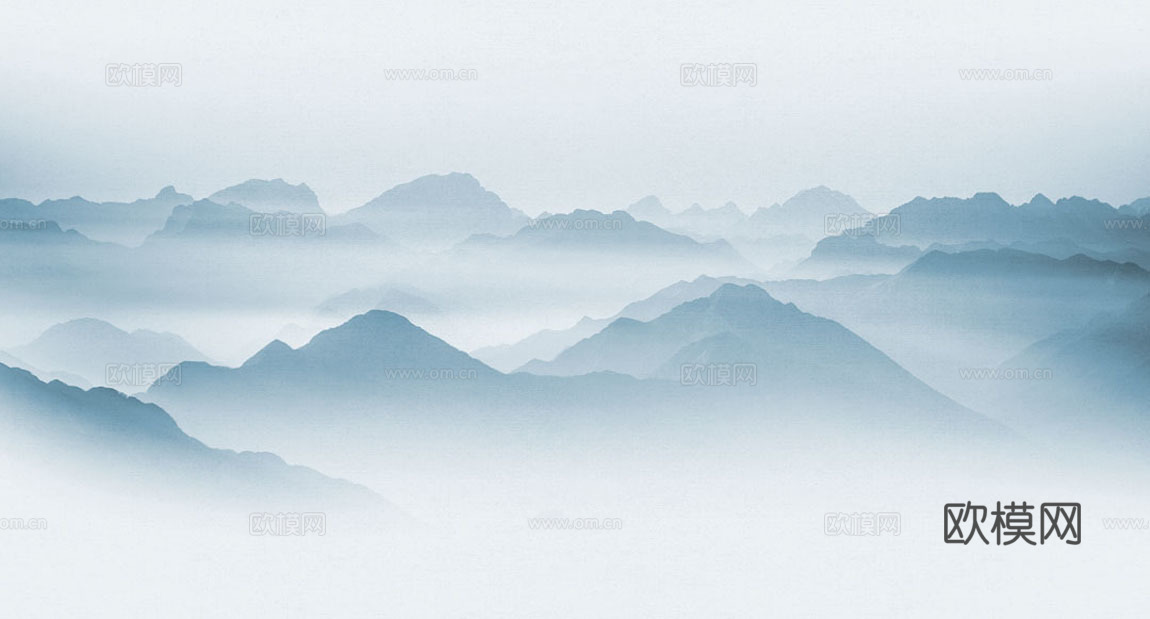 中式新中式山水壁纸壁画