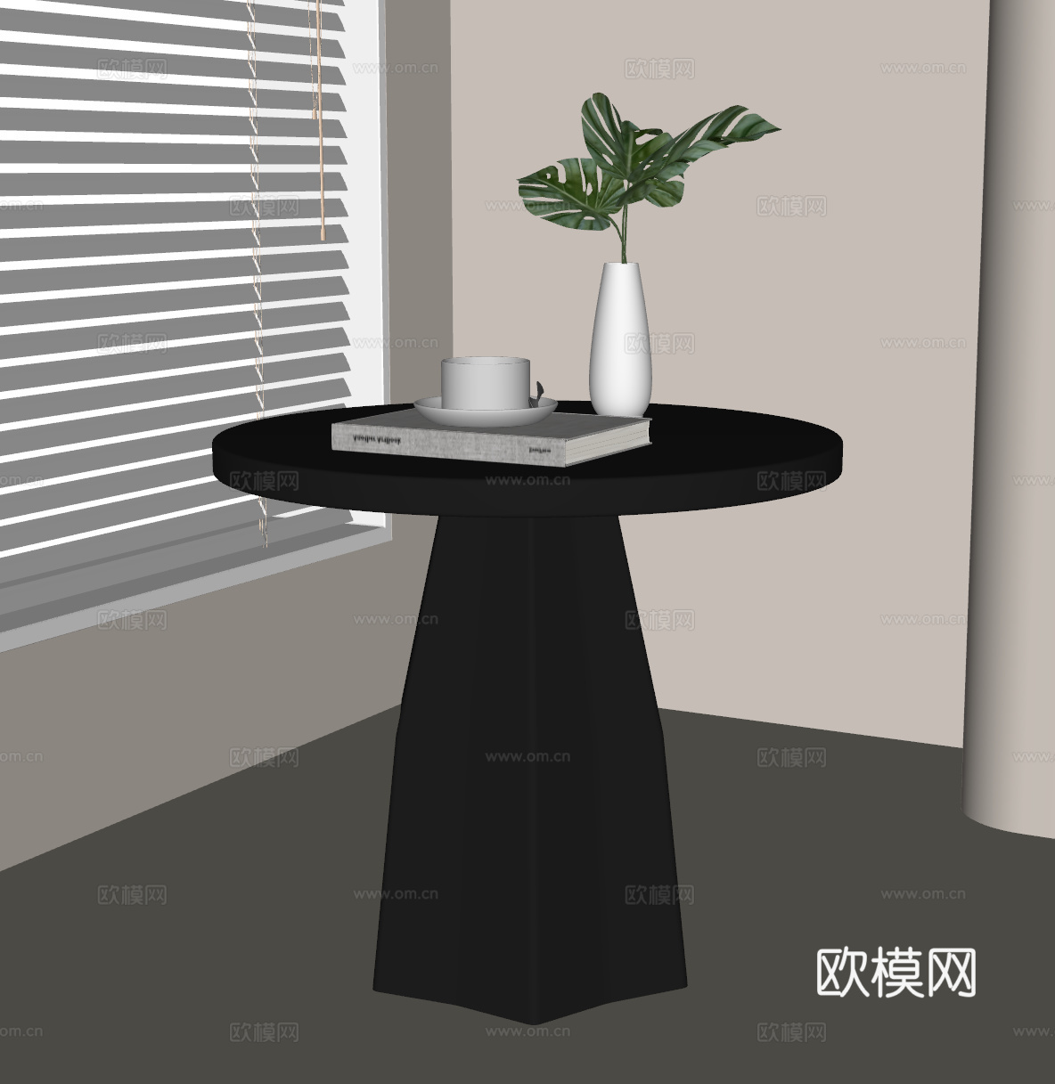 现代意式边几 圆几su模型