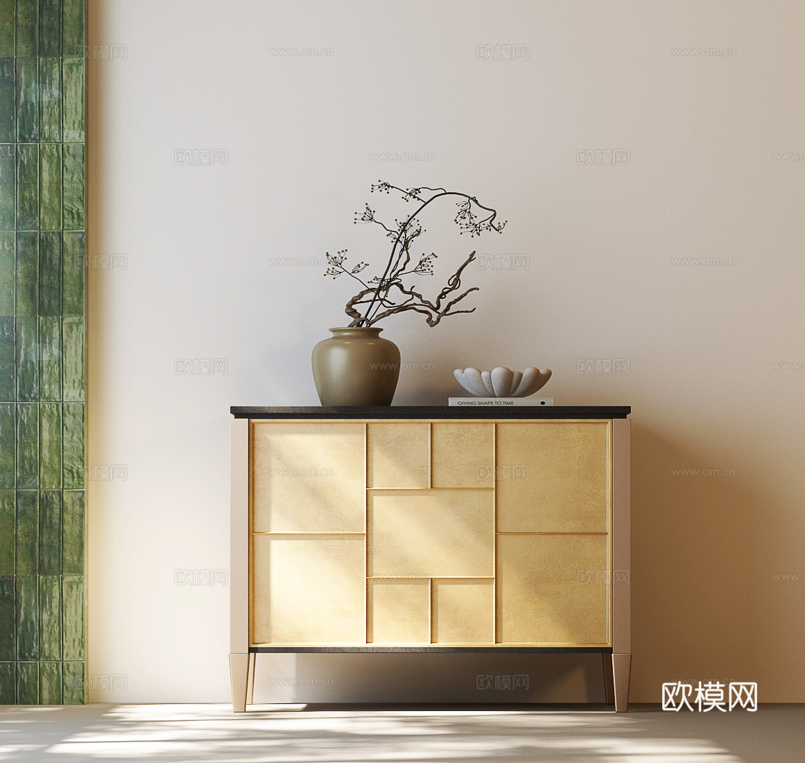 现代玄关柜 意式玄关柜 现代边柜 意式边柜 现代意式装饰柜su模型