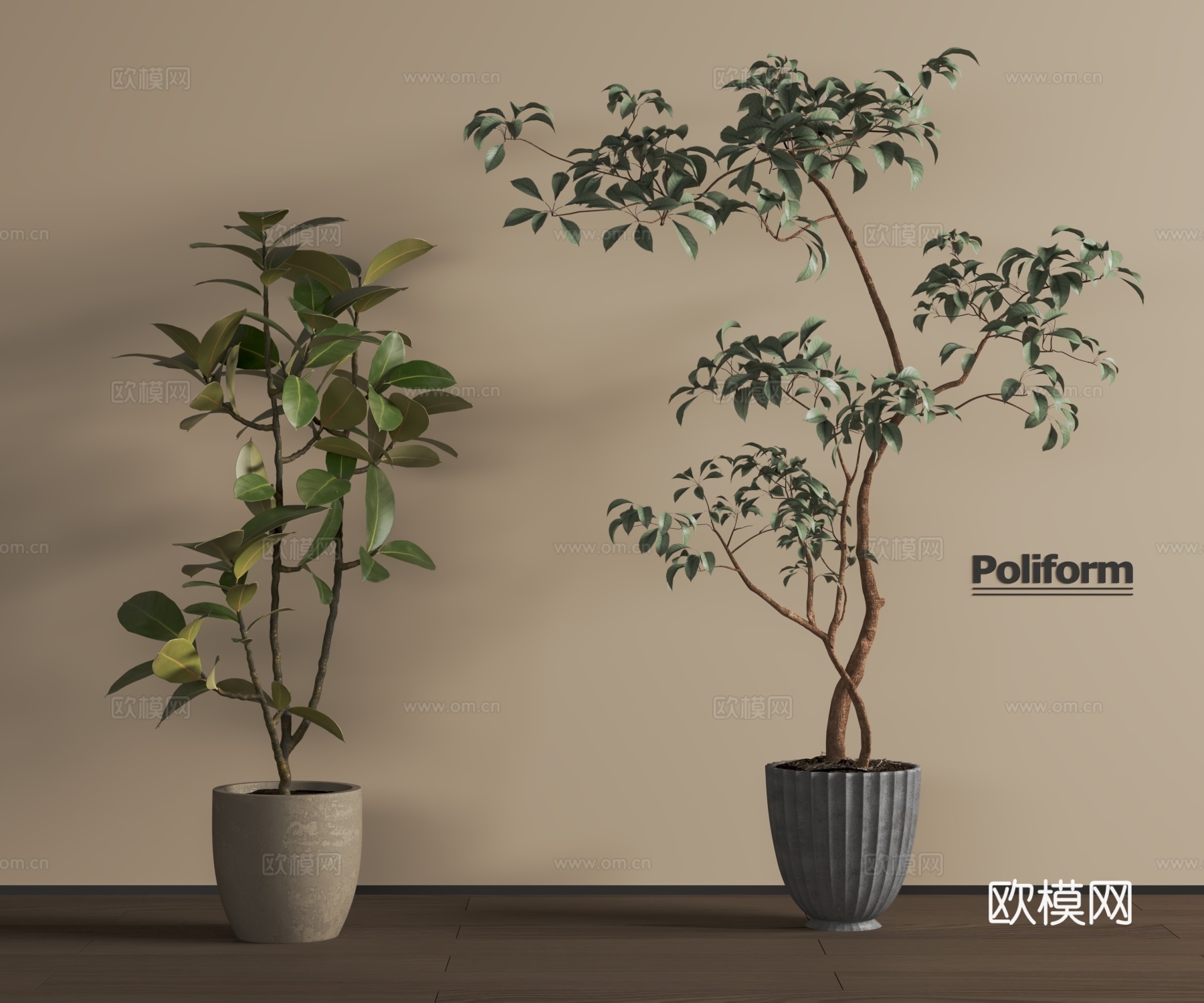 现代绿植3d模型下载