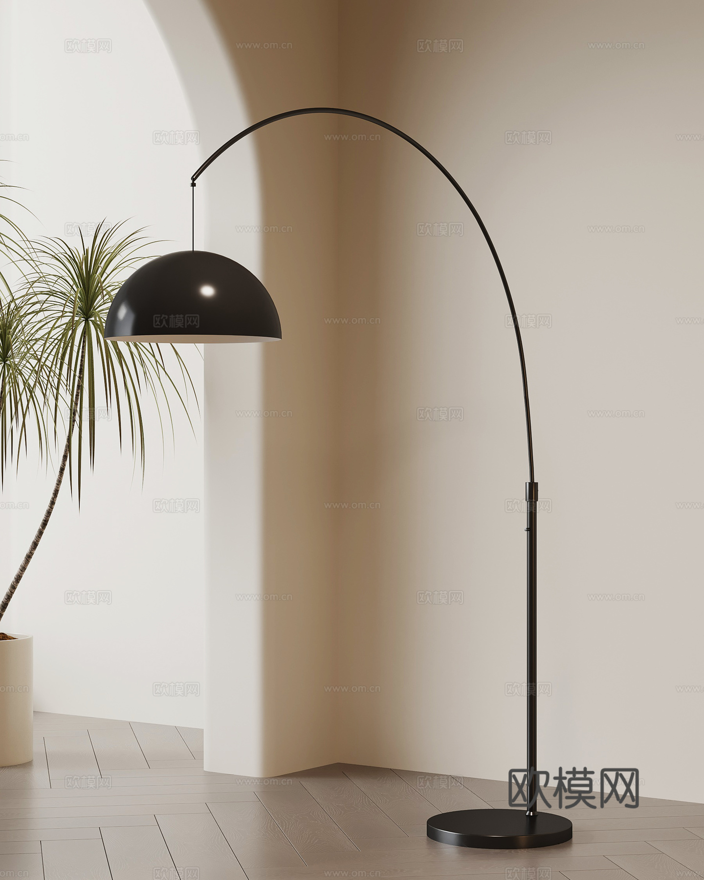 现代鱼线灯 落地灯su模型