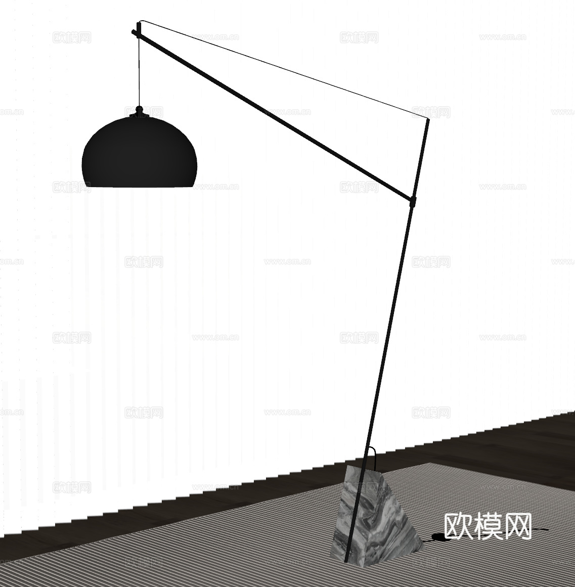 现代意式鱼线灯 落地灯su模型