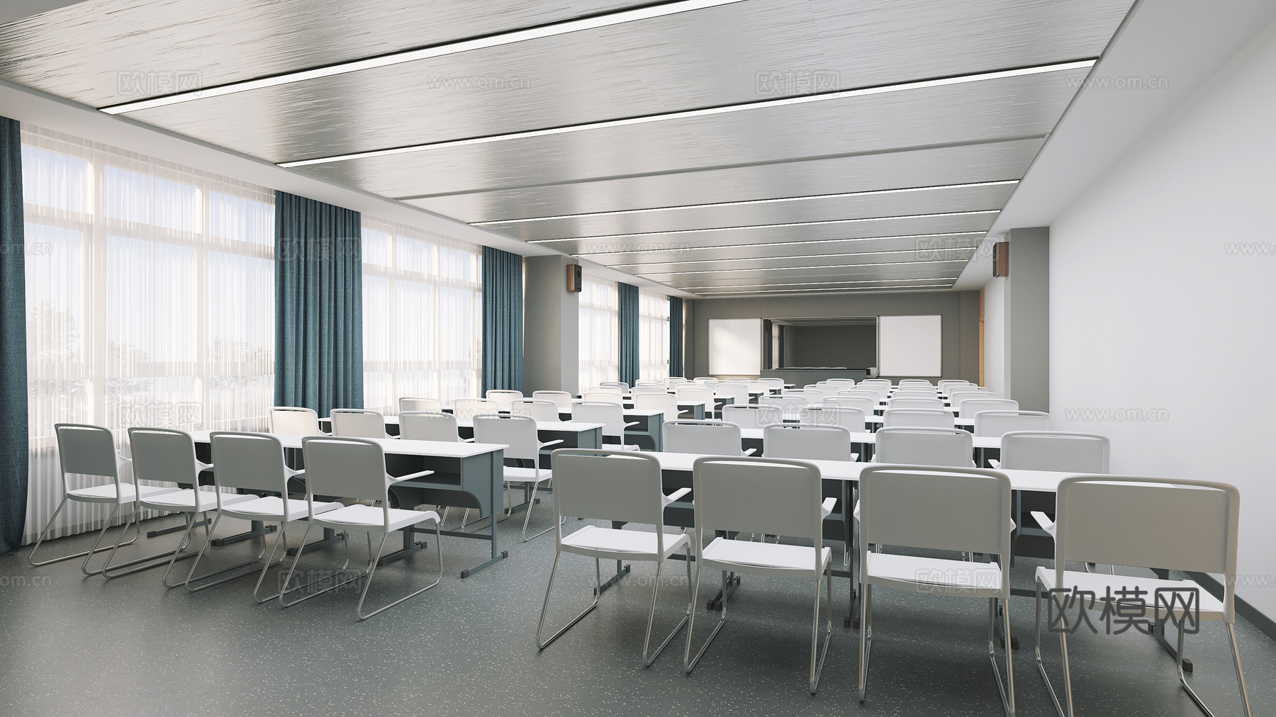 现代 现代普通教室3d模型下载
