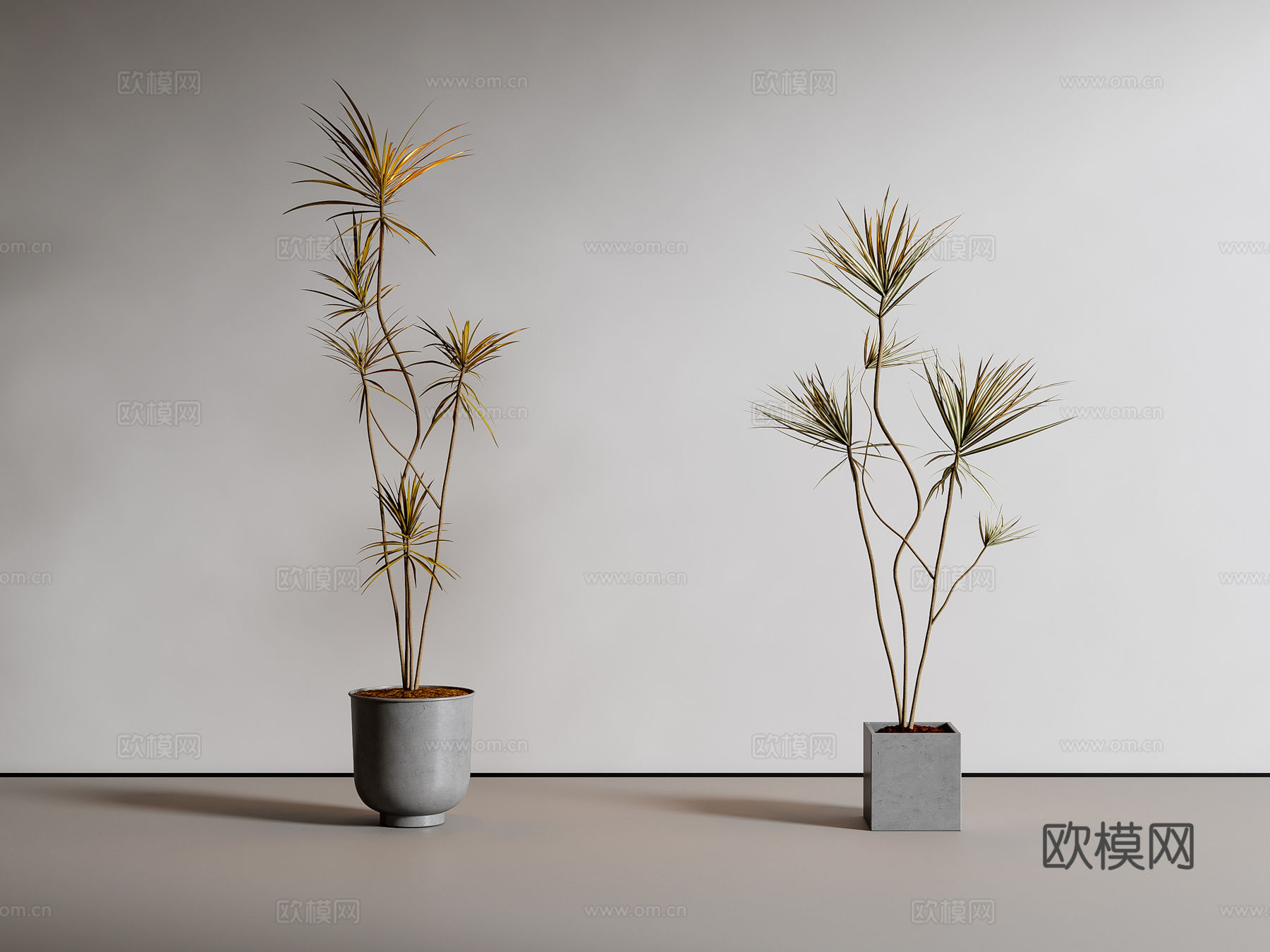 现代绿植盆栽 植物 盆景su模型